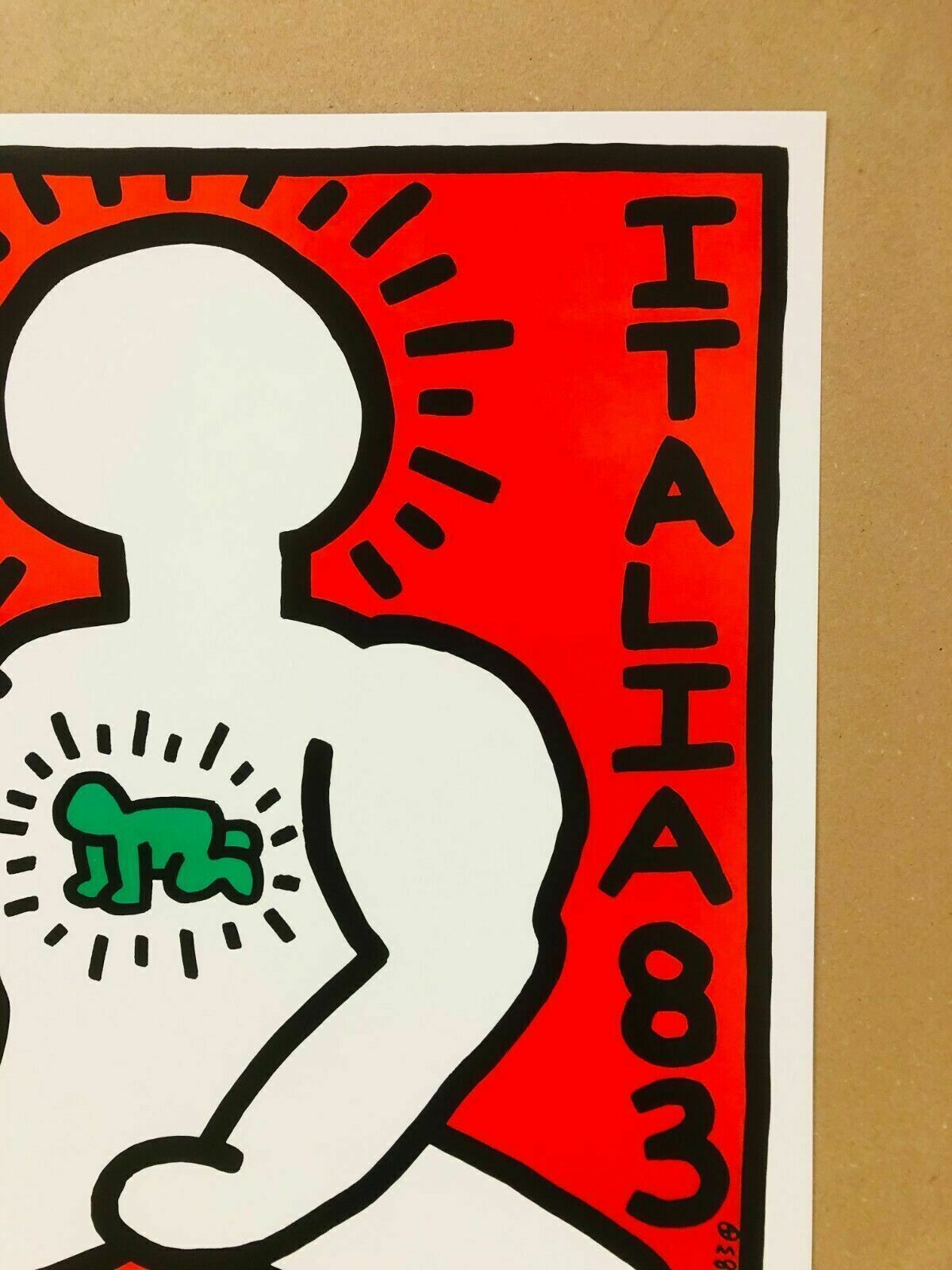 Keith Haring (After)   Lucio Amelio Napoli     Exhibition Poster Printed In Offset Lithography photo vintage