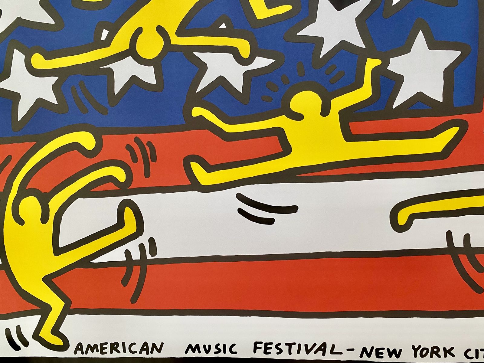 Keith Haring, 1990s   American Festival   Exhibition Poster Printed In Offset photo vintage