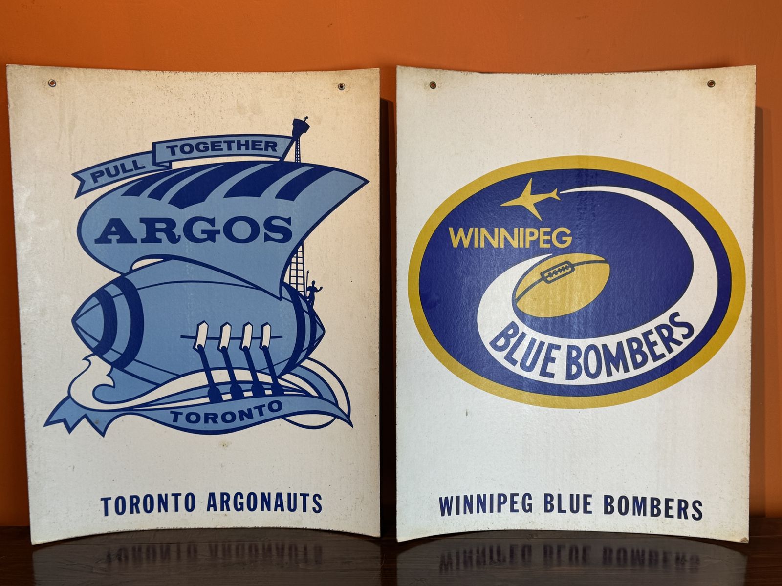 Ten Vintage 1960's Canadian Football League Team Posters photo furniture