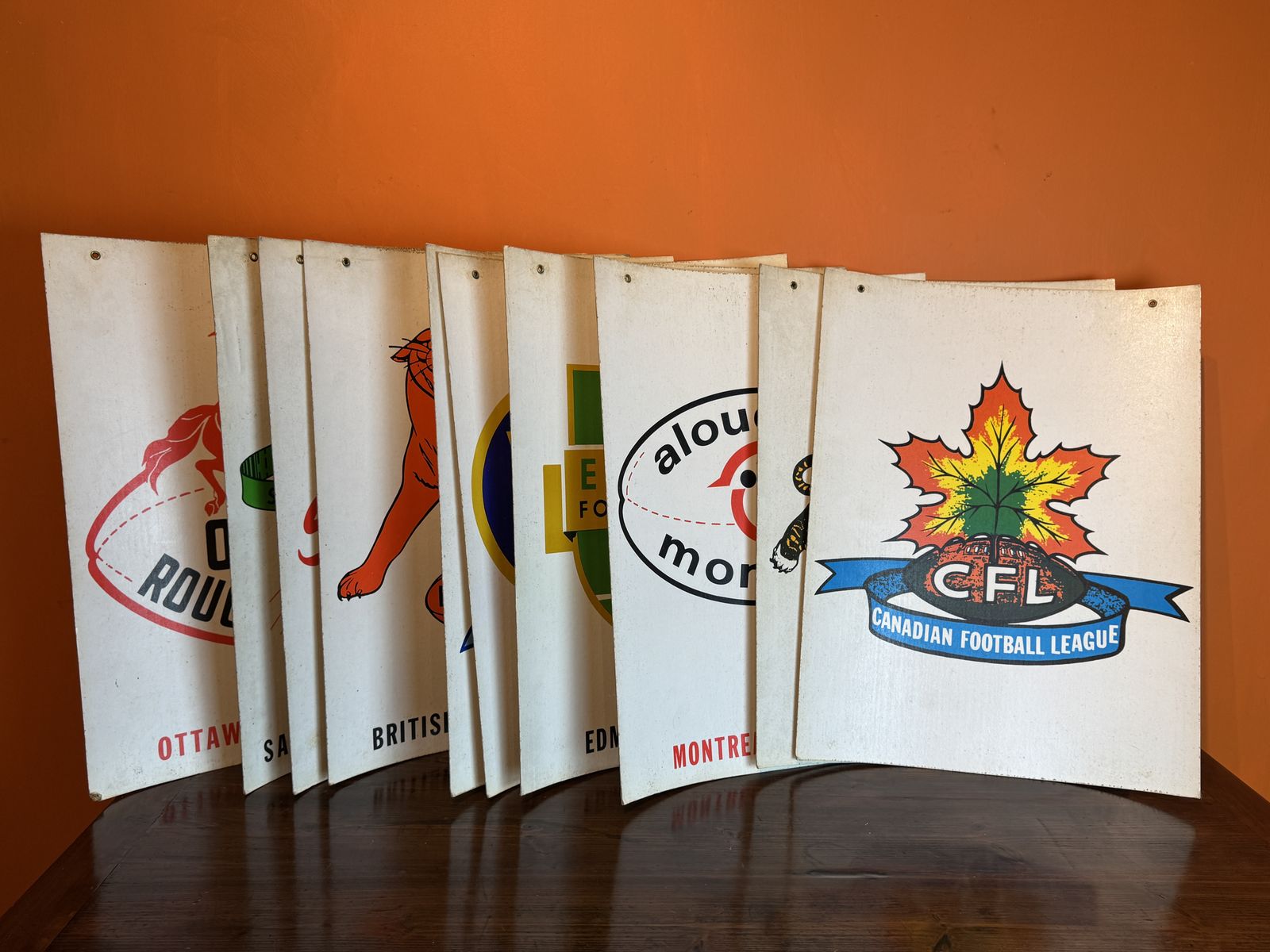 Ten Vintage 1960's Canadian Football League Team Posters photo vinterior