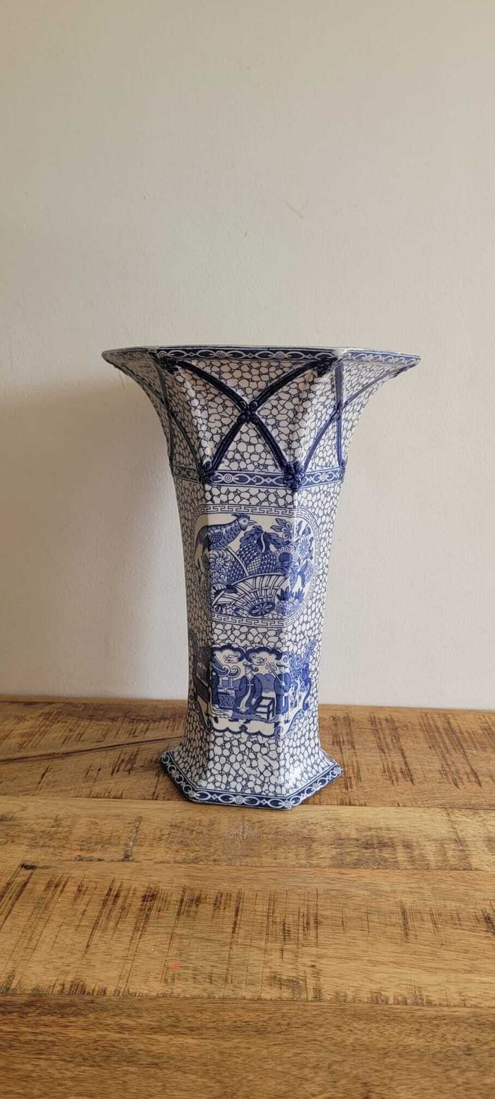 William Adams Porcelain Chinese Bird Vase, 1910