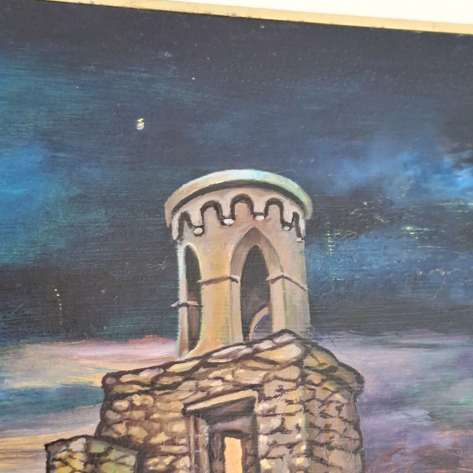 Original Oil On Board Painting Adrienne Seed The Piper Calls The Tune Surrealist photo buy