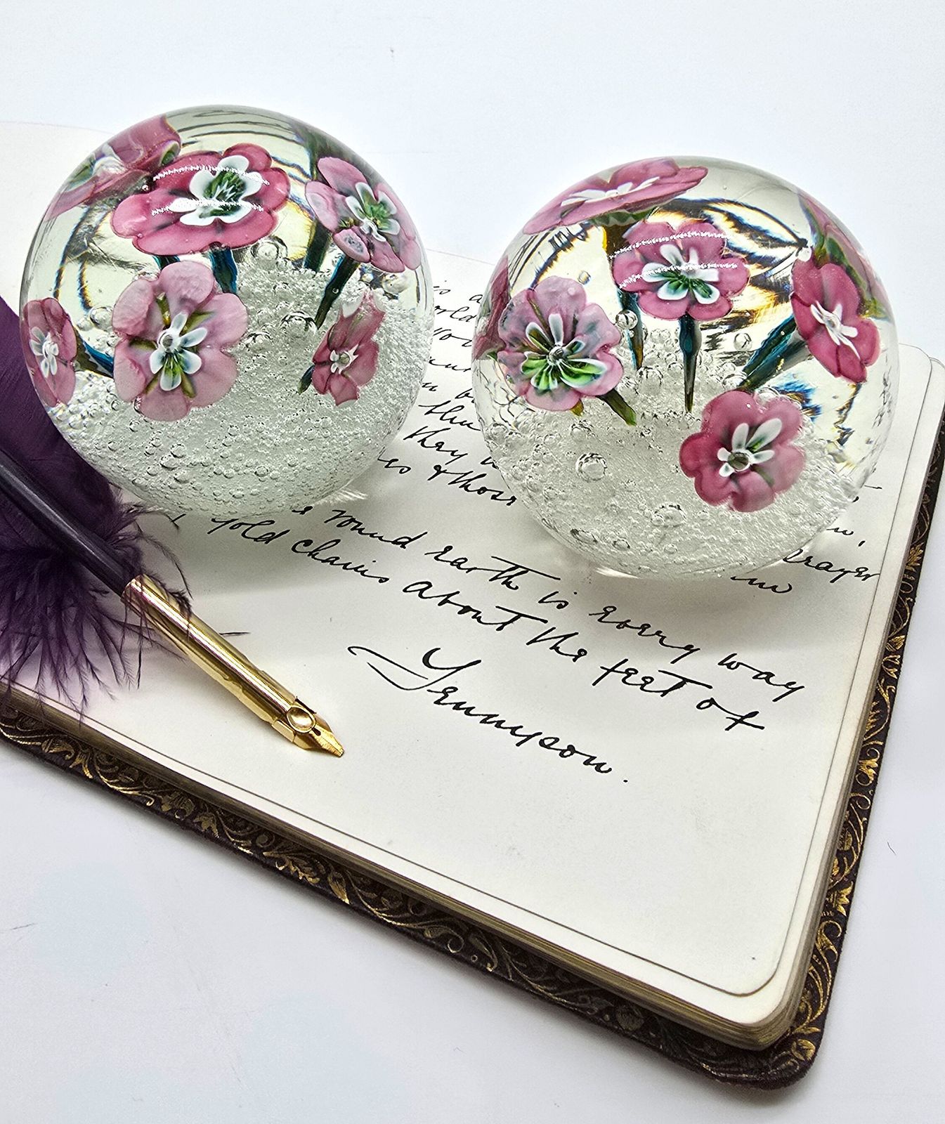 920.0 A Stunning Pair Of  Italian Murano Glass Paperweights, Circa 1930 photo
