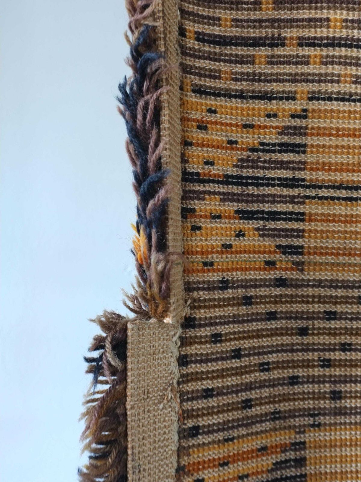 Large Scandinavian Brown Wool Rya Rug | Sweden | 1960s photo 1102.0