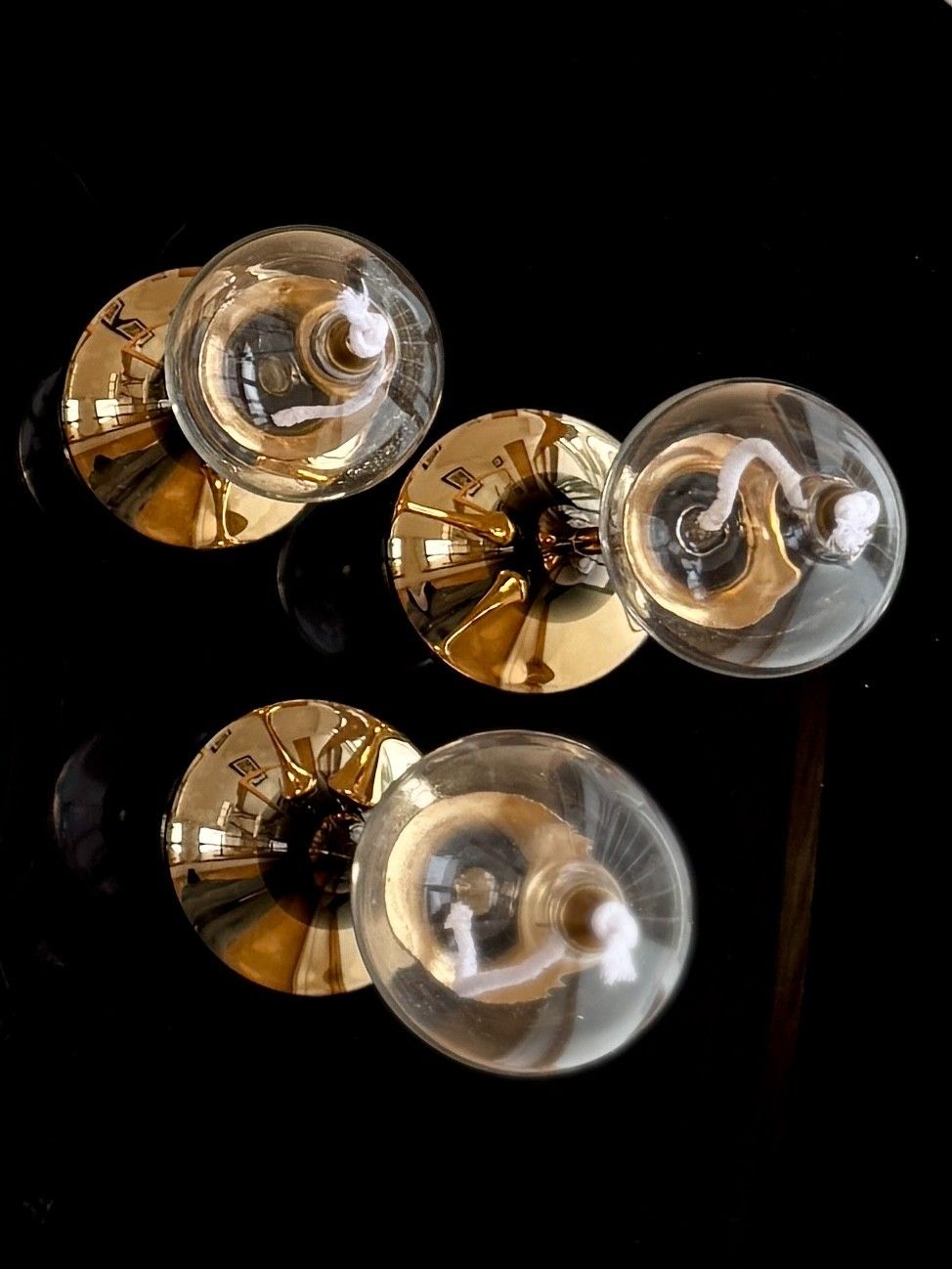 Rare 1970s Space Age Clear Drops Trio By Freddie Andersen In Gold, Boxed photo buy