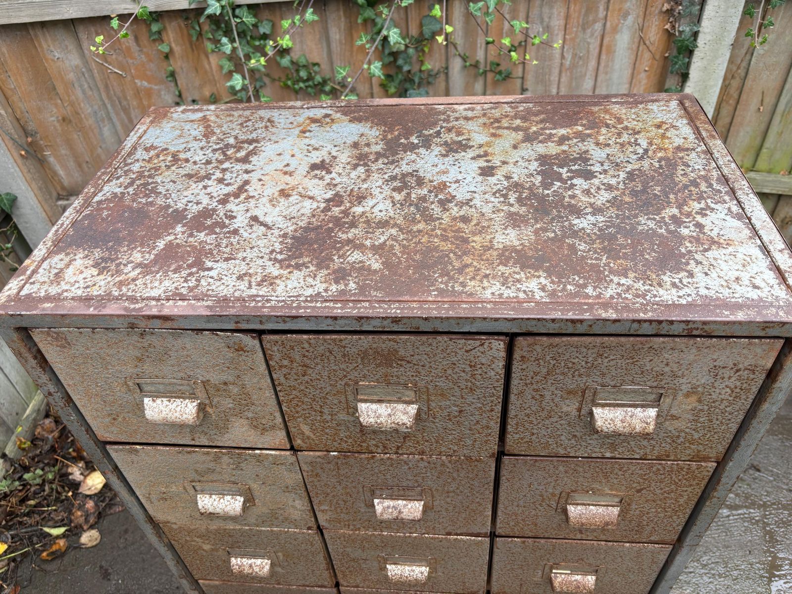 Vintage Industrial Workshop Metal Cabinet Drawers And Wheels photo 355.0