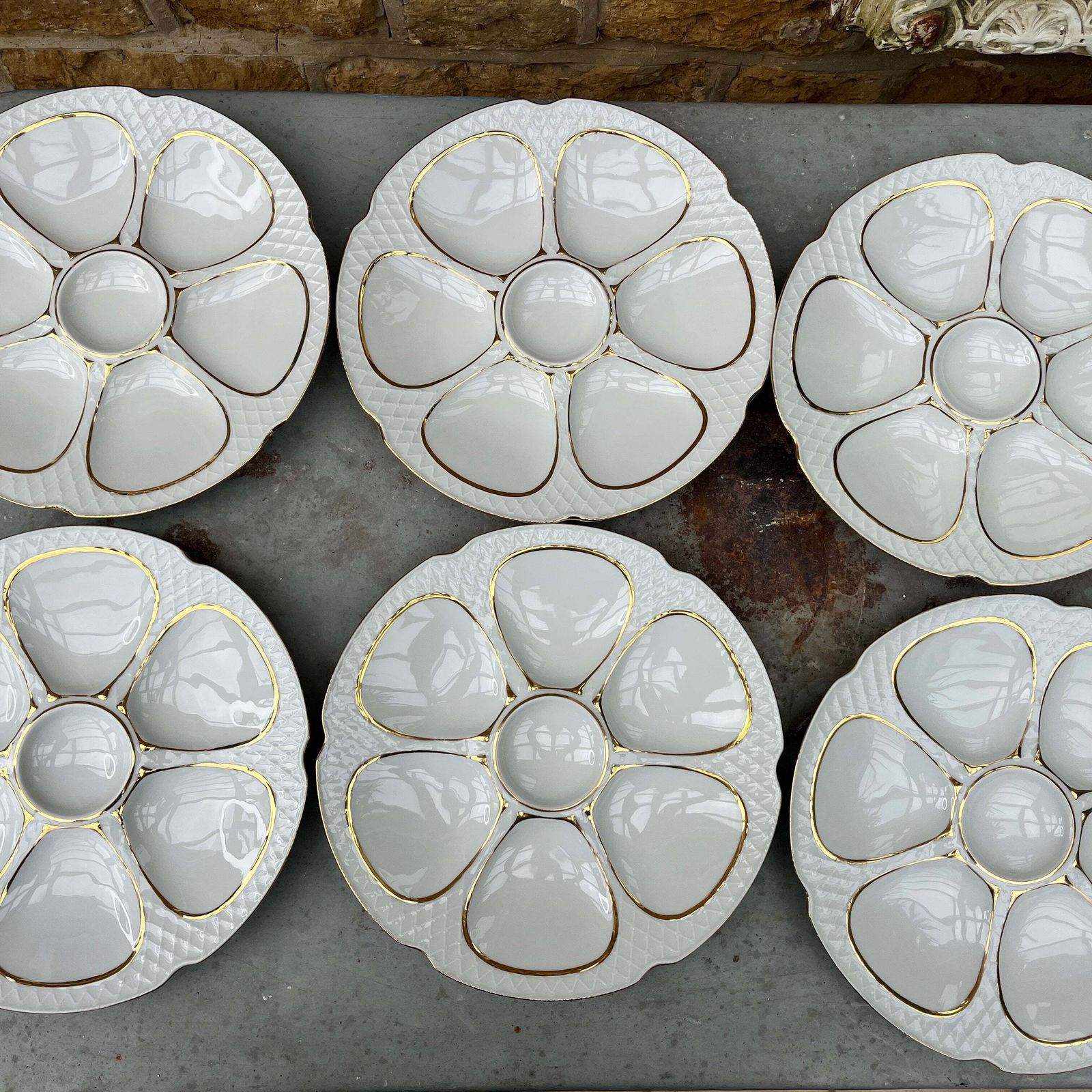A Set Of 2 Vintage French Oyster Plates