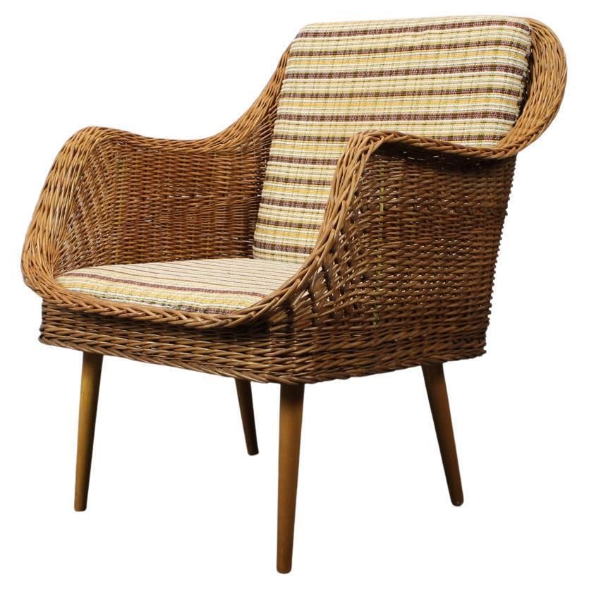 1970s Rattan Armchair By Uluv, Czechoslovakia