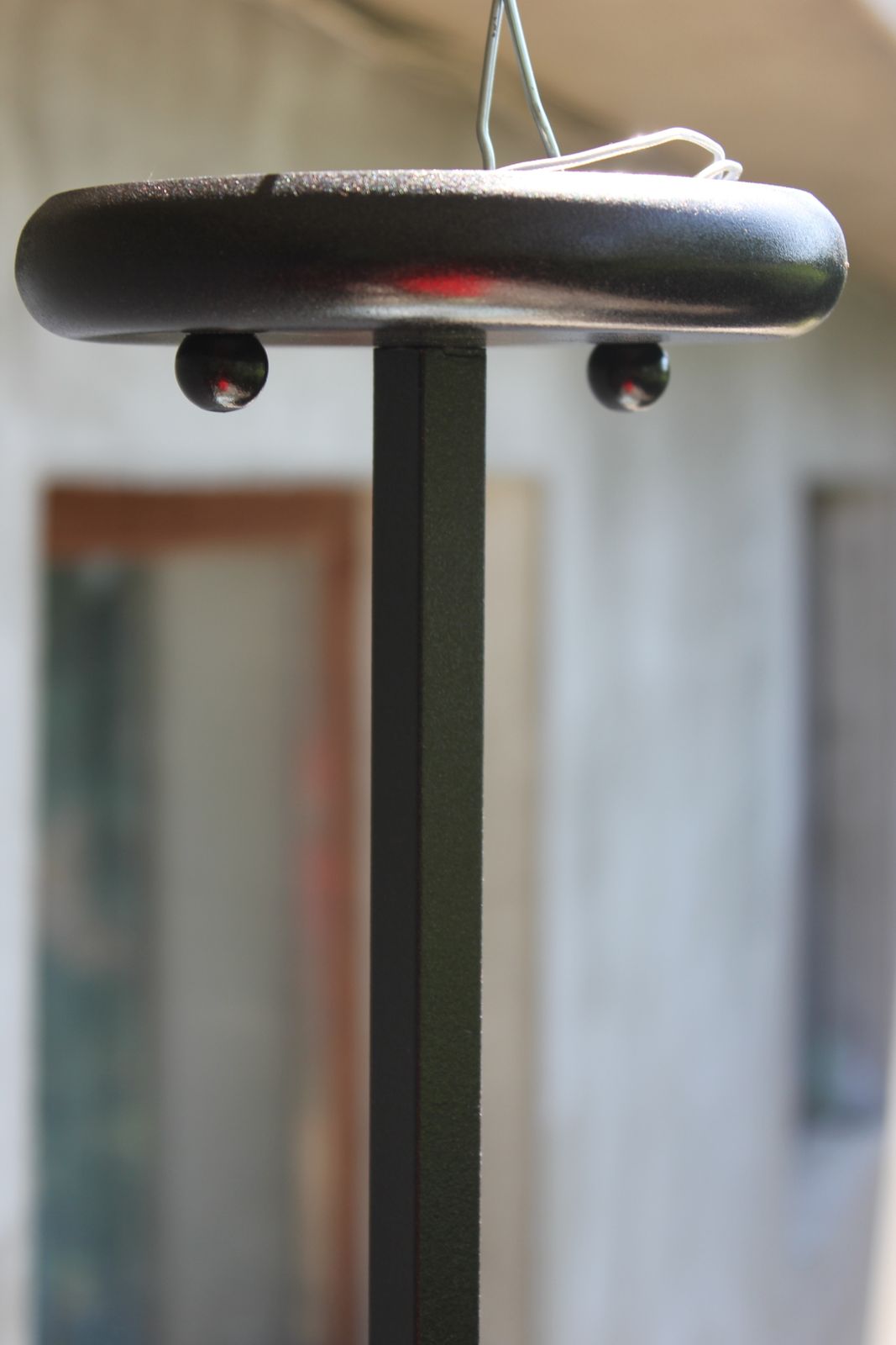 Modernist Pendant Light Metal Glass Shade 1980s Italian Ceiling Lamp Artistic Lighting photo for sale