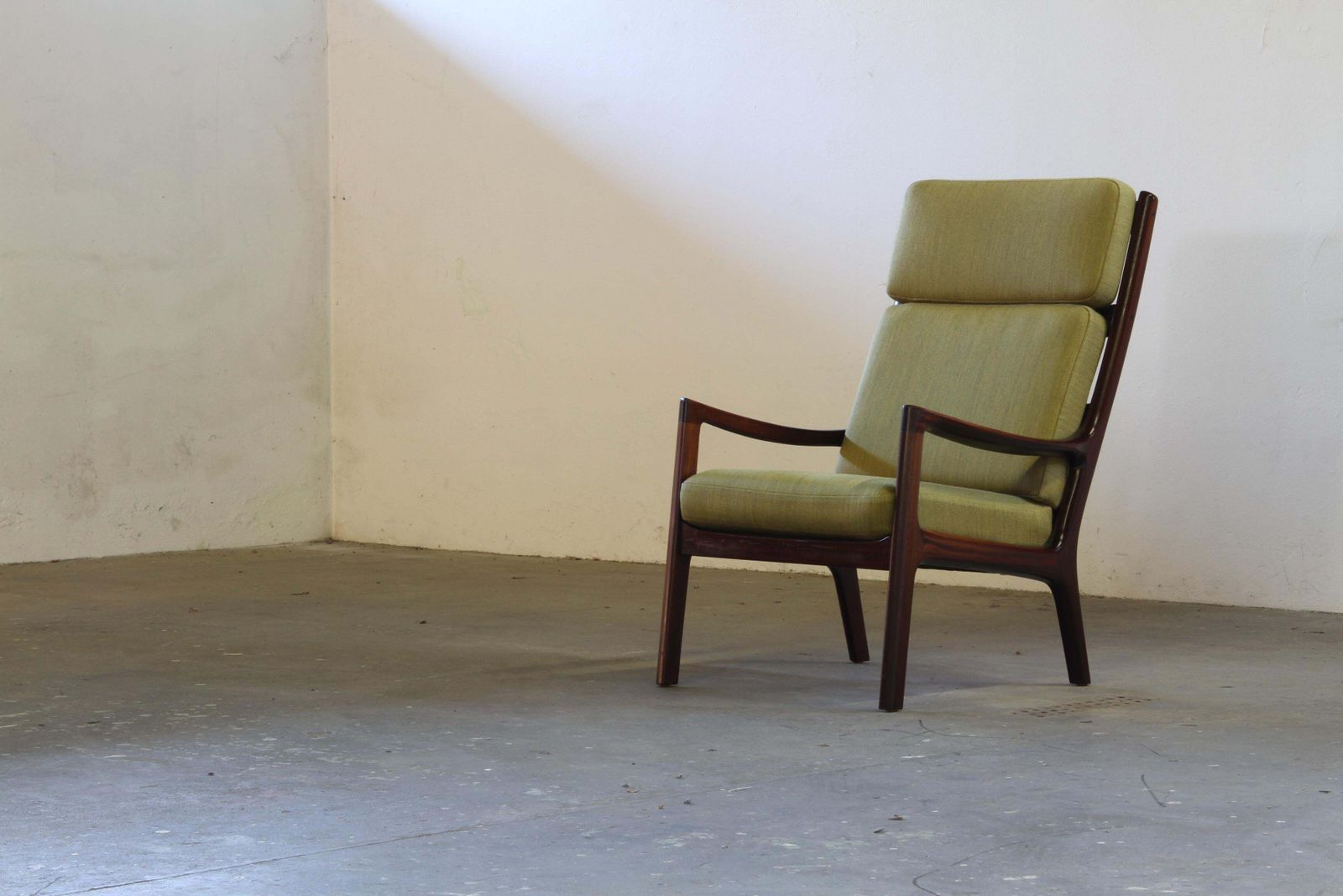 Vintage Mahogany Senator High Back Lounge Chair By Ole Wanscher For Cado, 1960s photo furniture