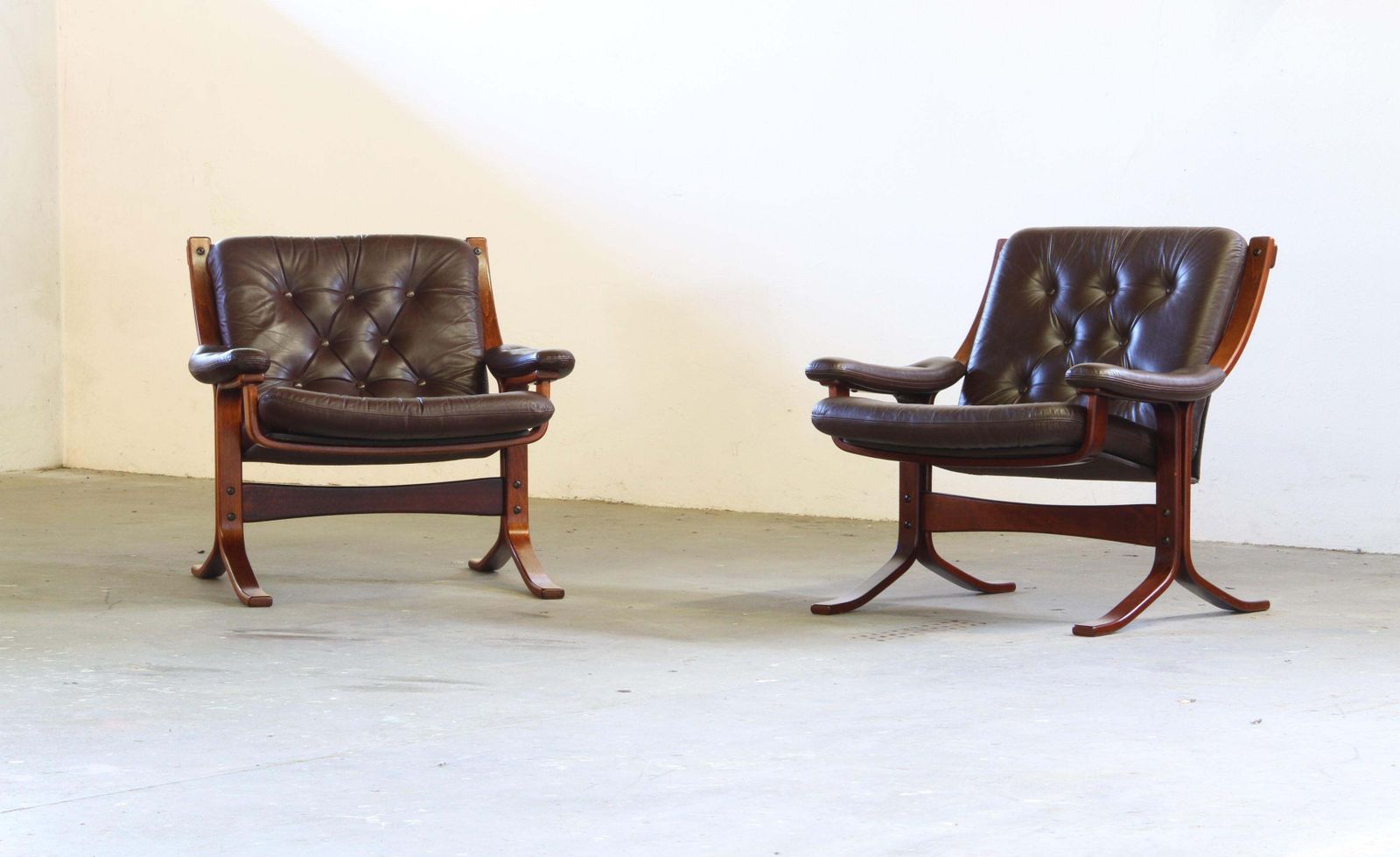 Pair Of Vintage 1970s Norwegian Modernist Lounge Chairs, Attr. Jon Hjortdal photo buy
