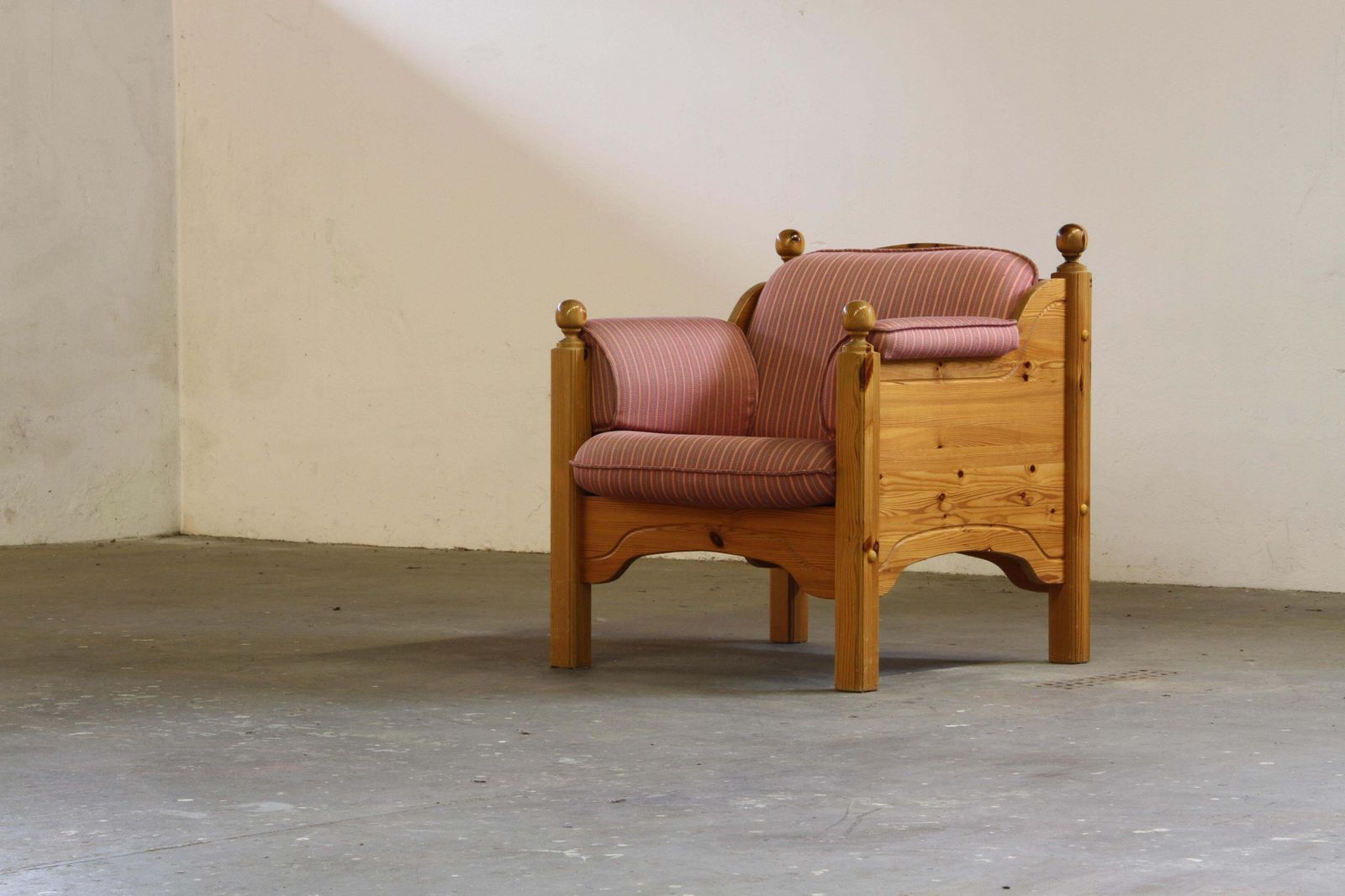 Vintage Mid Century Danish Pine Lounge Chair, 1970s photo furniture