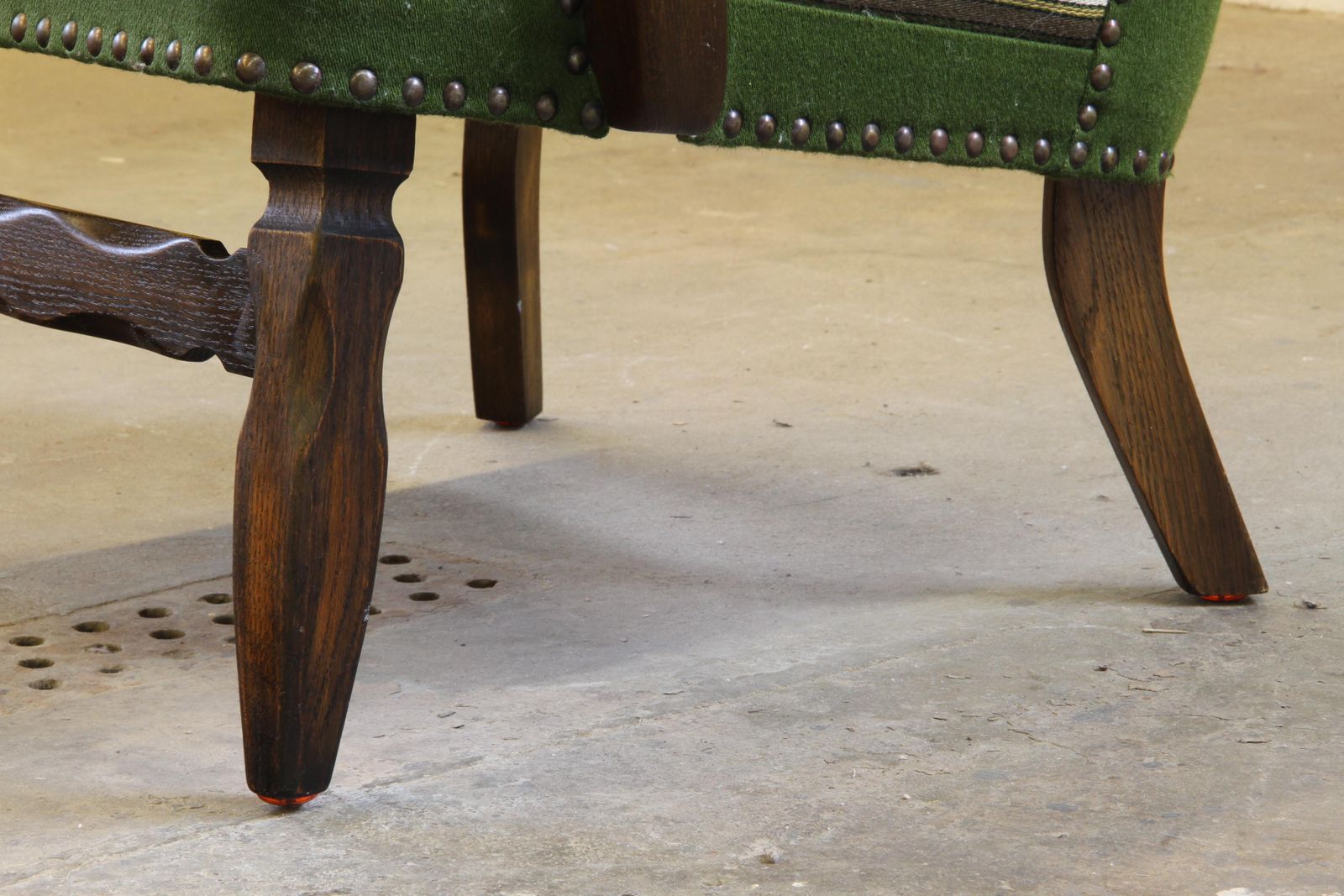 1960s Vintage Mid Century Lounge Chair, Dark Stained Oak Style Of Viggo Boesen photo vintage