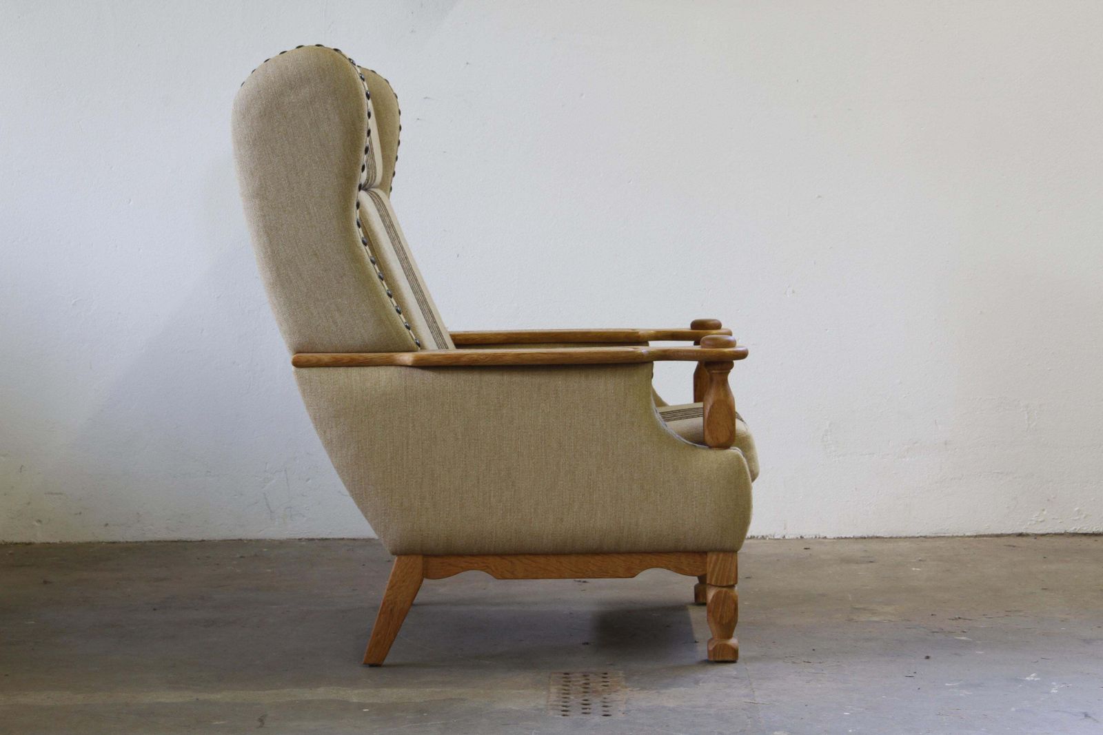 Vintage Jaren 1960 Set Lage En Hoge Fauteuils In Eiken, In De Stijl Van Henning Kjærnulf photo buy