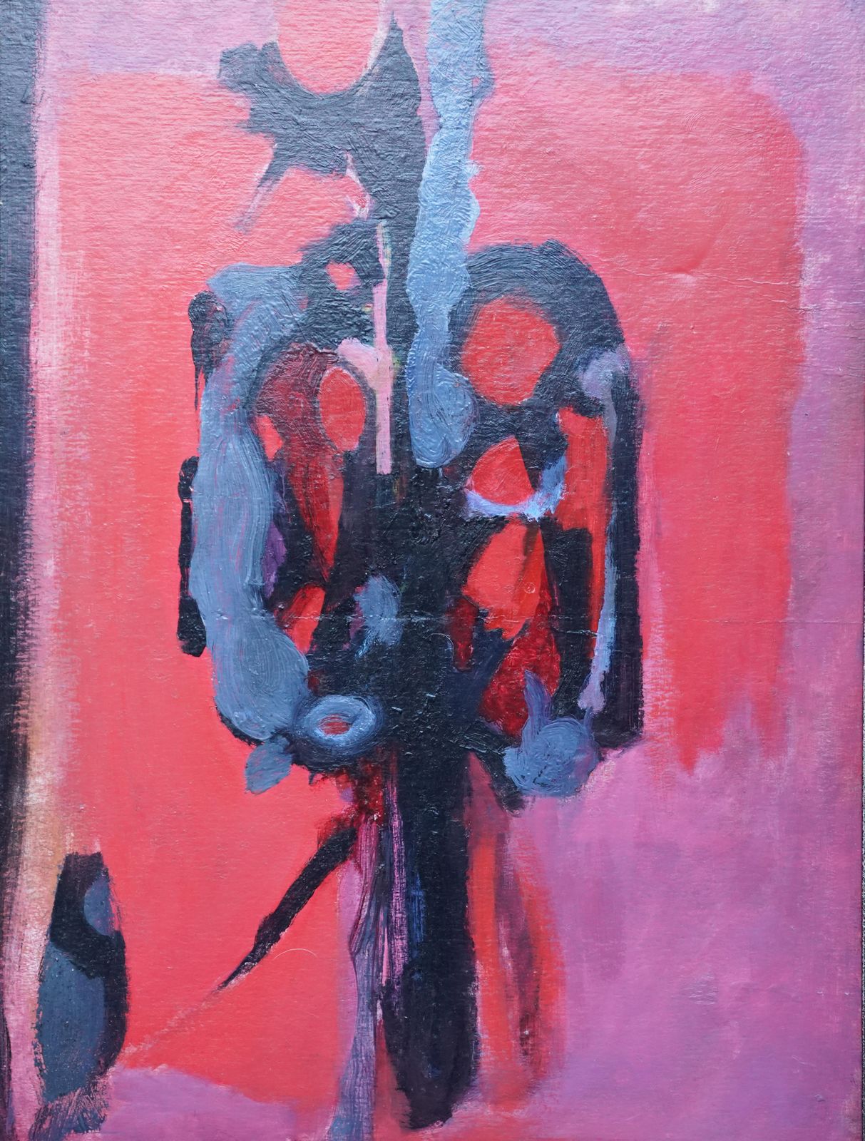 Bernard Kayred Abstract, London 1955   British Abstract Expressionist Art Oil Painting1955 photo furniture
