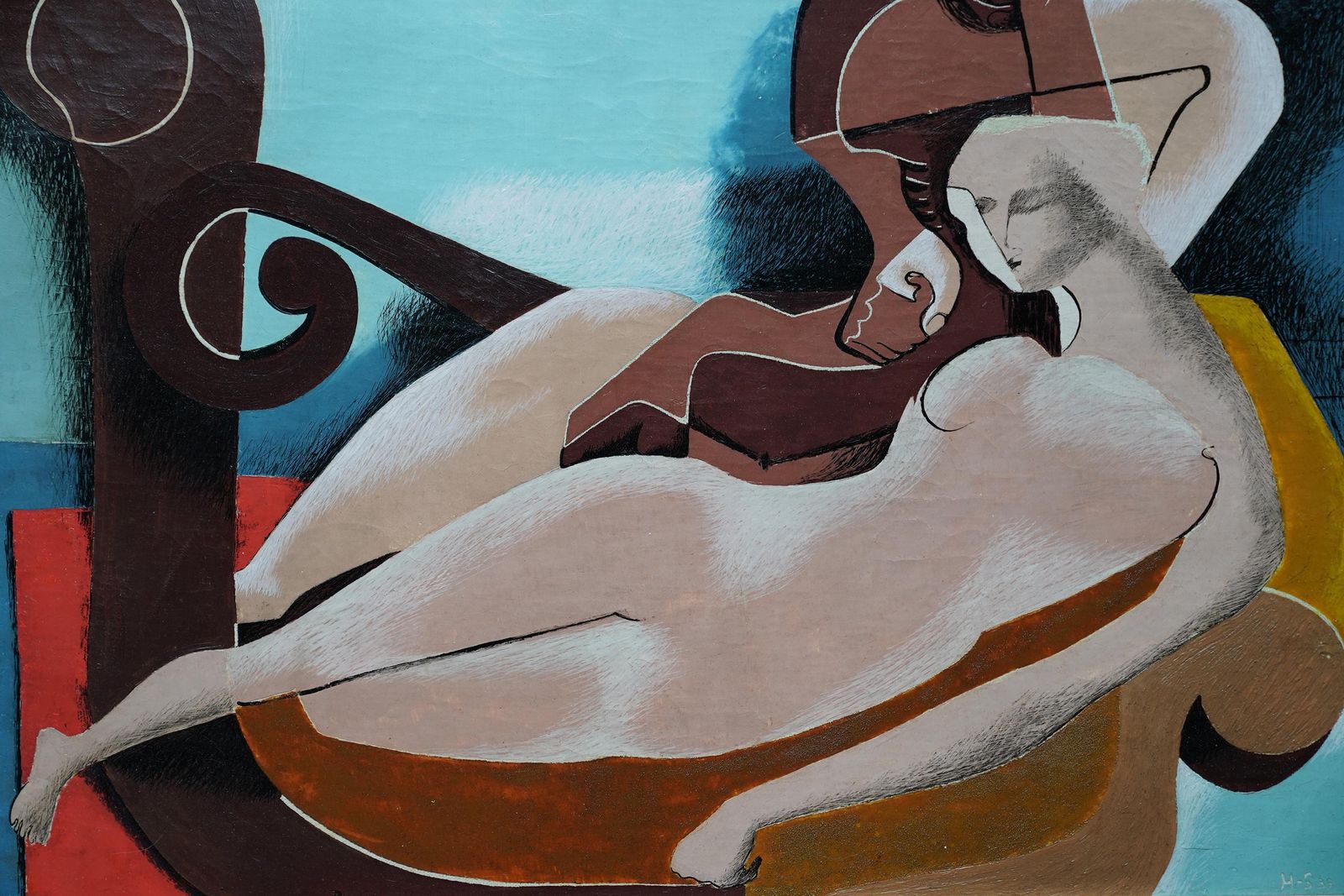 Blair Hughes Stantontwo Figures 1939   British Surrealist Art Figurative Painting1939 photo 18355.0