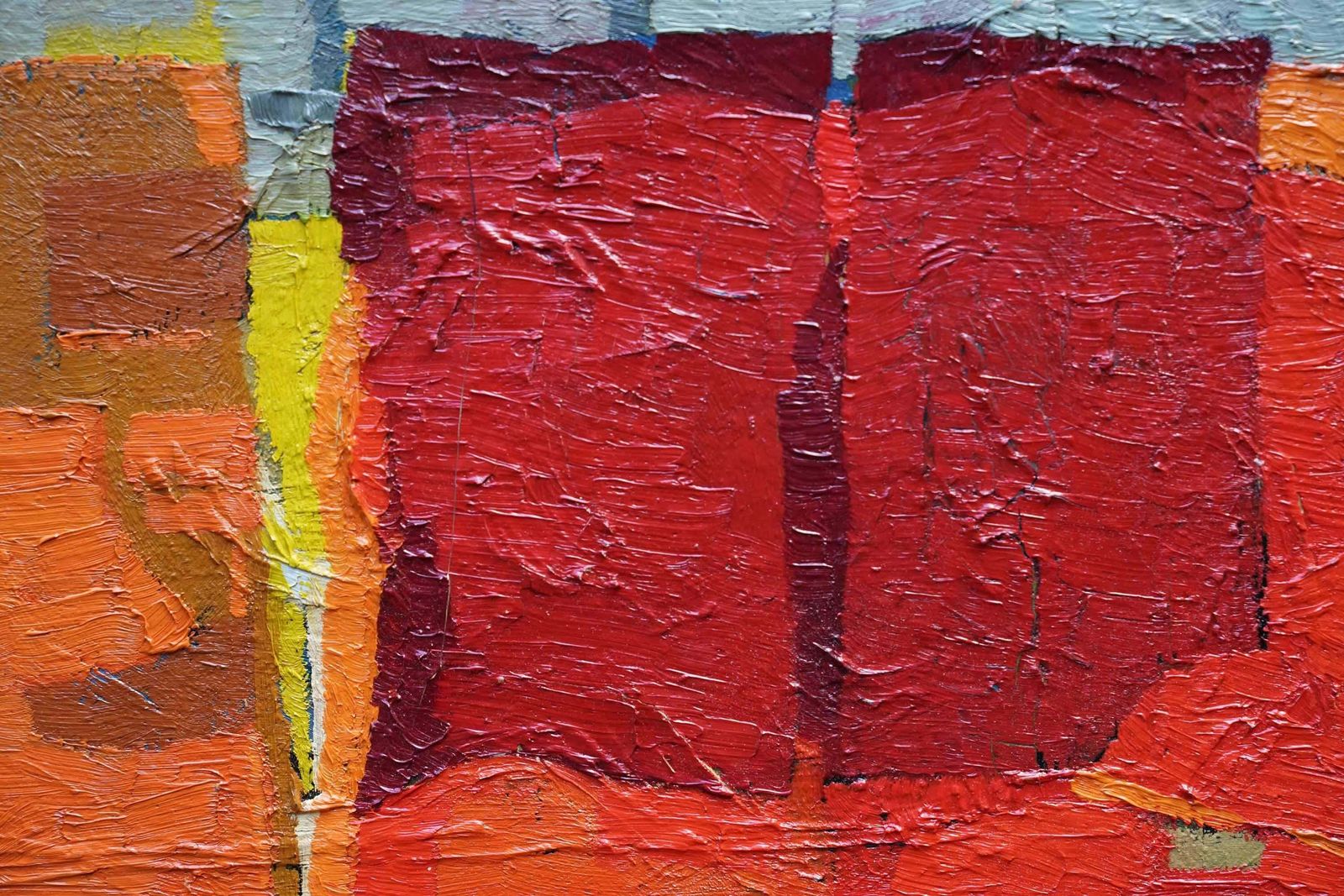 photo furniture Peter L Fieldred On Orange And Green Abstract Landscape   British Fifties Art Oil Paintingcirca 1955
