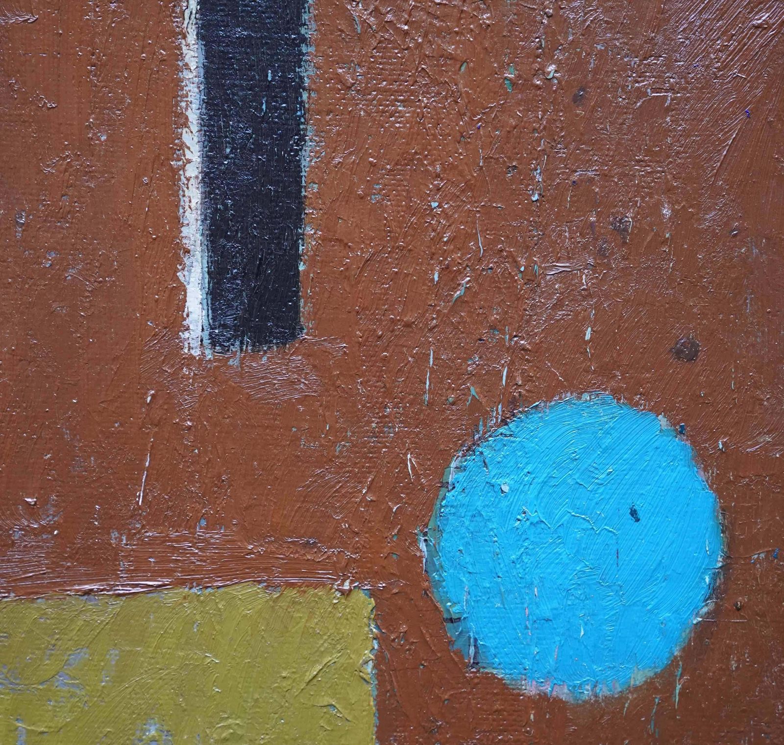 Peter L Fieldblue Circle On Brown Abstract   British Fifties Abstract Art Oil Paintingcirca 1955 photo buy