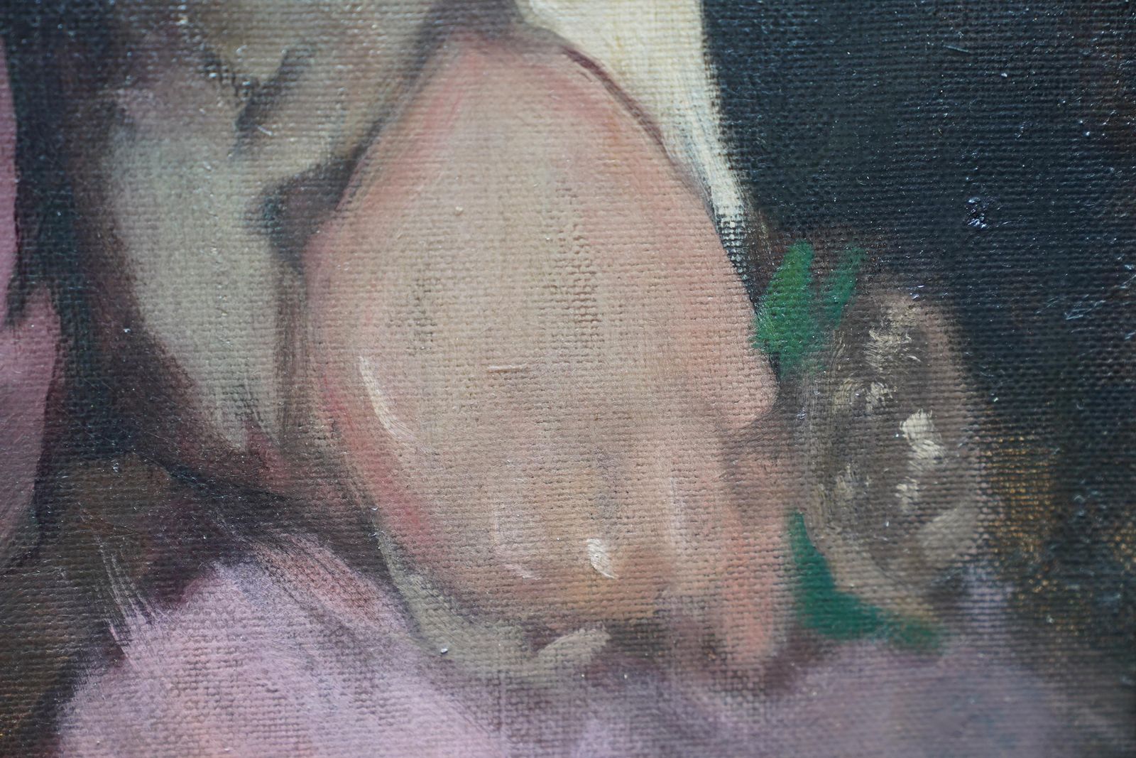 Portrait Of A Lady In Pink   Victorian Impressionist Art Female Oil Paintingcirca 1890 photo vinterior