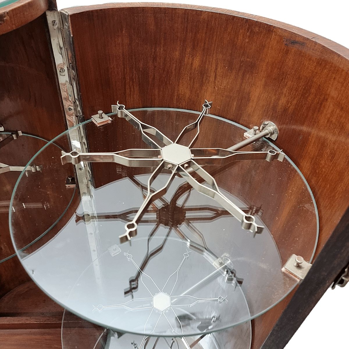 French Art Deco Mahogany Round Bar Furniture, 1920/30s photo for sale