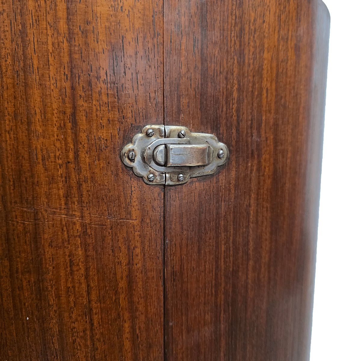 French Art Deco Mahogany Round Bar Furniture, 1920/30s photo vintage