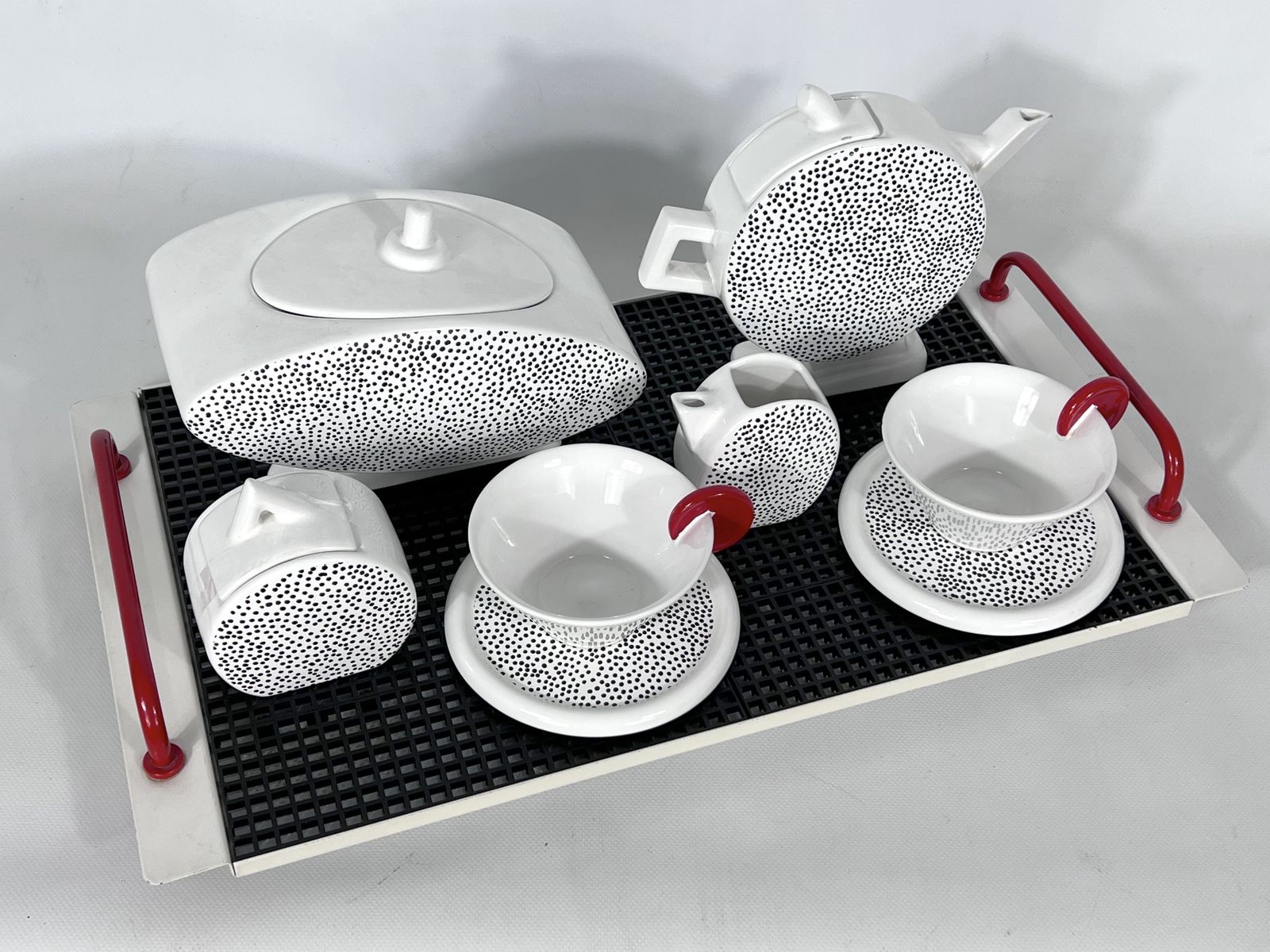 Ceramic Tea Set By Mas For Memphis Milano, 1980s, Set Of 7 photo Home Decor