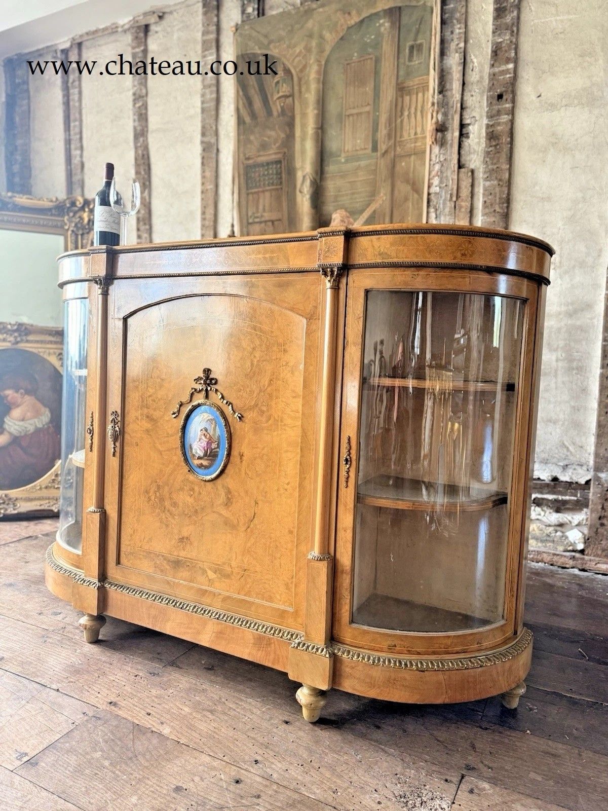 Rare Maple Antique Credenza Louis XVI French Display Porcelain Sideboard Cabinet photo Furniture