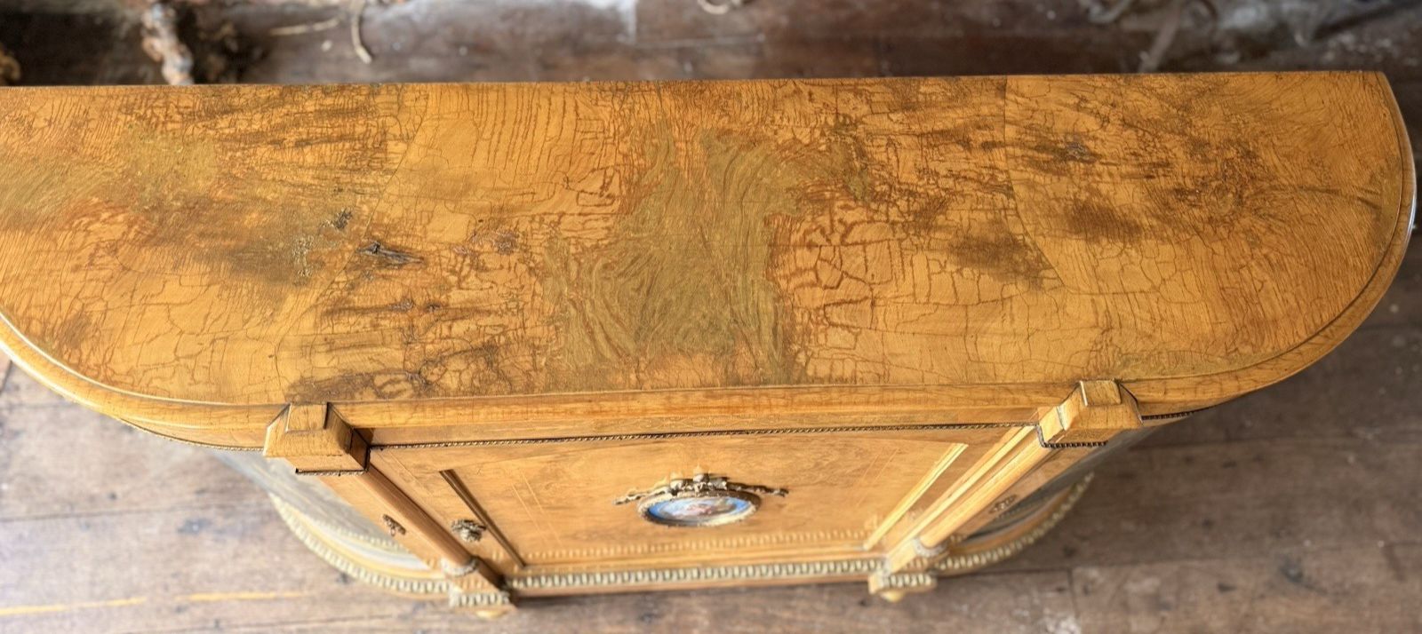 Rare Maple Antique Credenza Louis XVI French Display Porcelain Sideboard Cabinet photo 1599.0