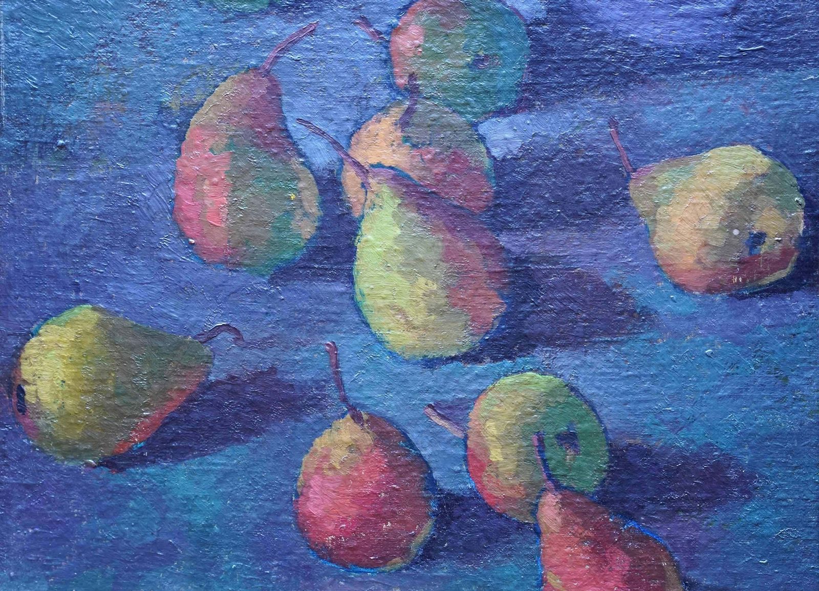 photo furniture Peter L Field Still Life Of Pears   British Fifties Post Impressionist Art Fruit Oil Painting Circa 1955