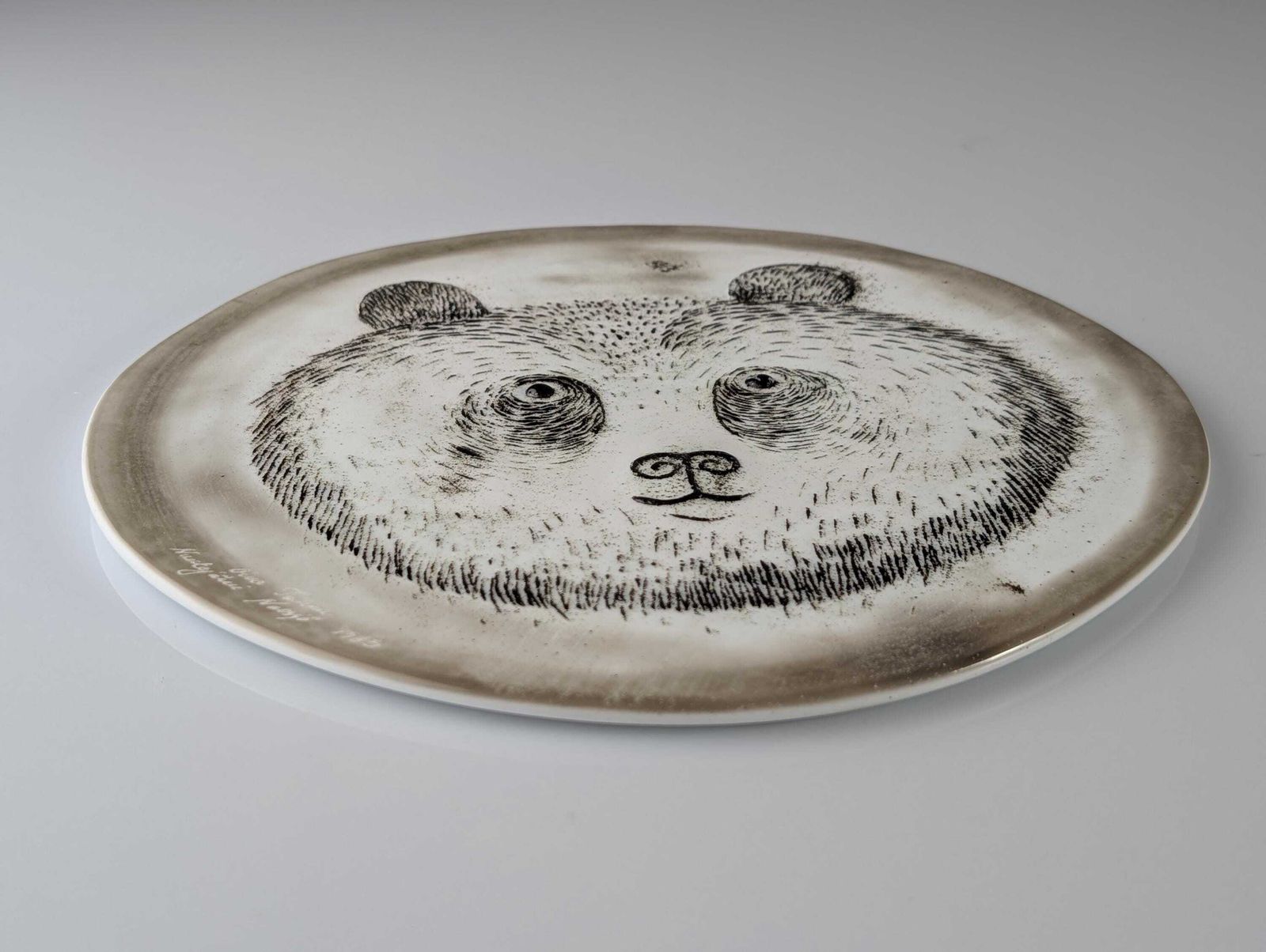Plato De Cerámica Oso Panda Por Oiva Toikka Para Nuutajärvi, 1983 photo 718.0