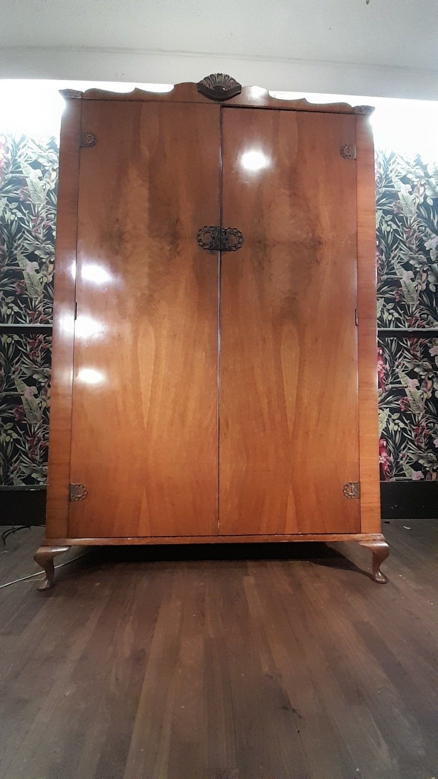 1930s Art Deco Burr Walnut Full Size Freestanding Wardrobe photo Furniture
