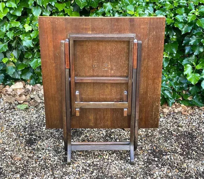 photo furniture Vintage Meredew Walnut Folding Occasional Table