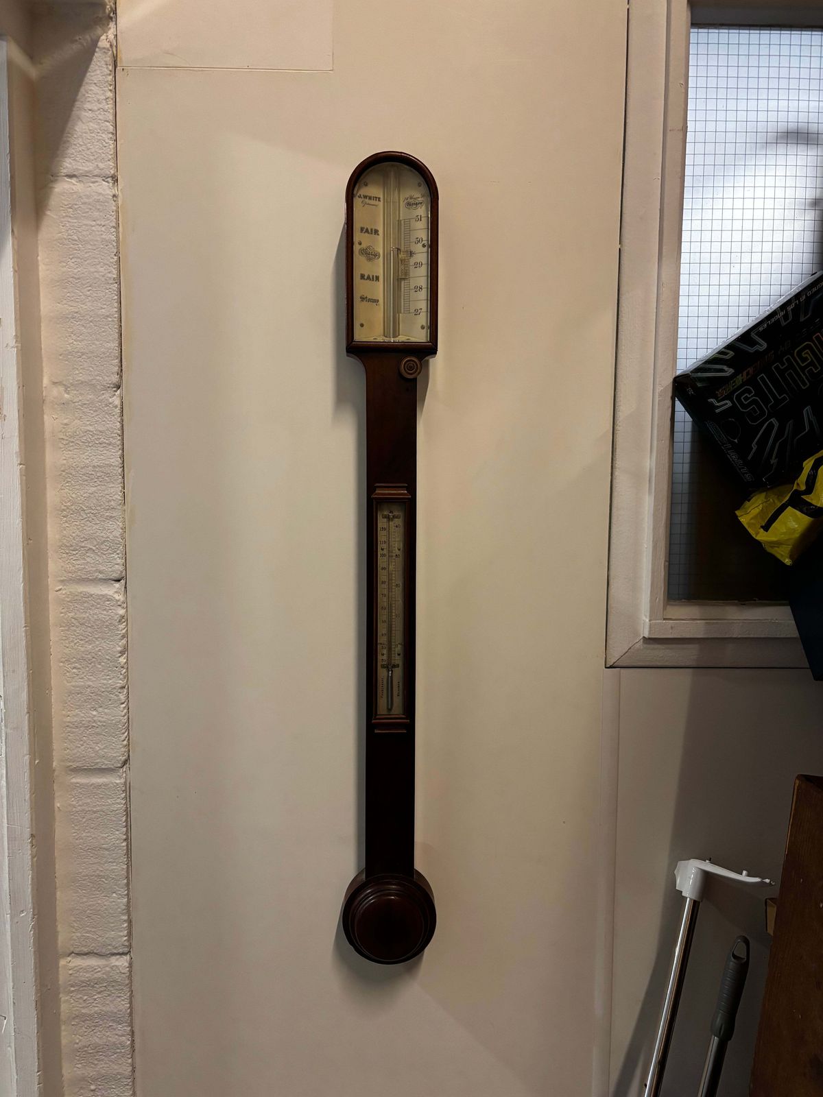 Antique Scottish Mahogany Stick Barometer By J White Of Glasgow photo buy