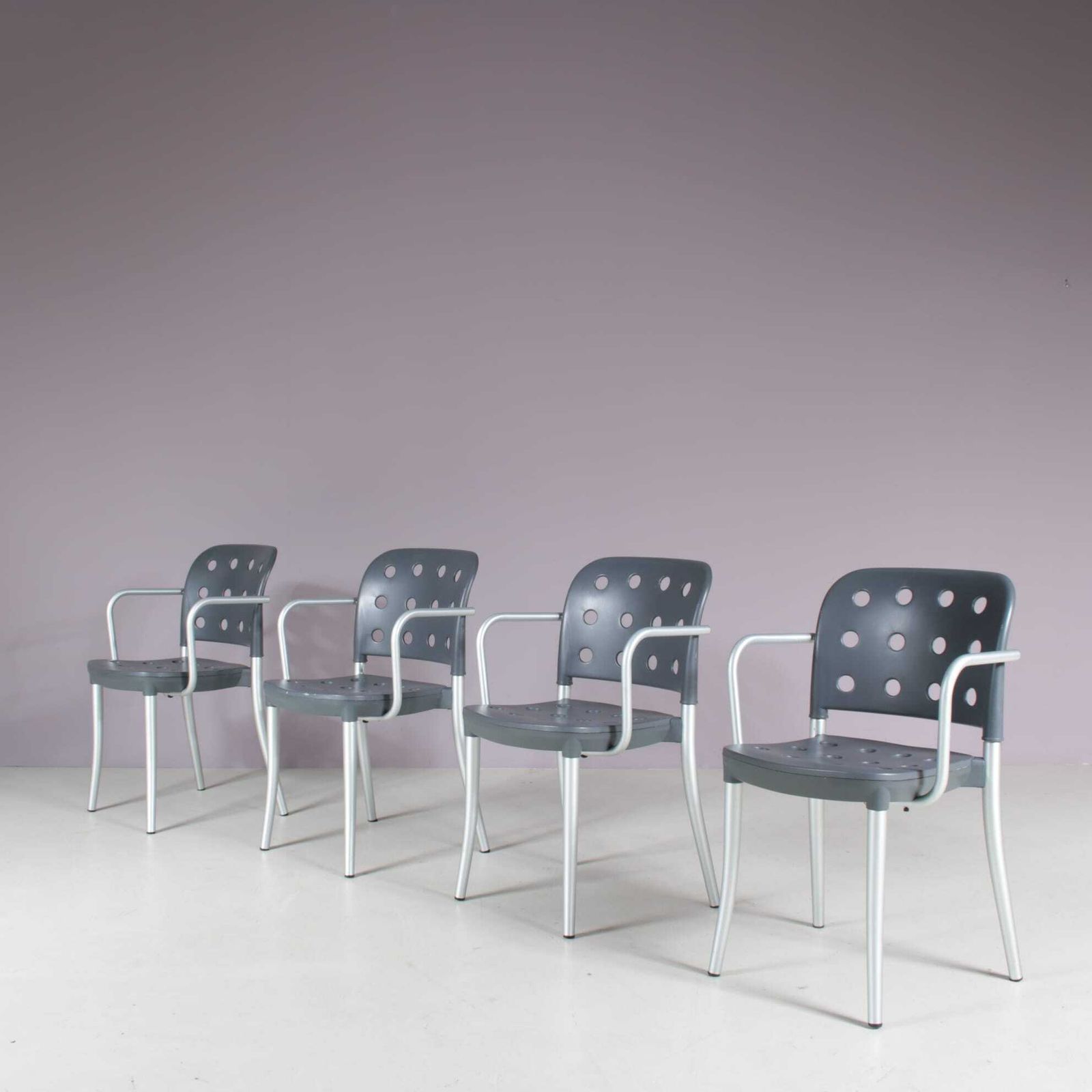 1980s Set Of 4 “Minni” Chais By Antonio Citterio For Halifax, Italy