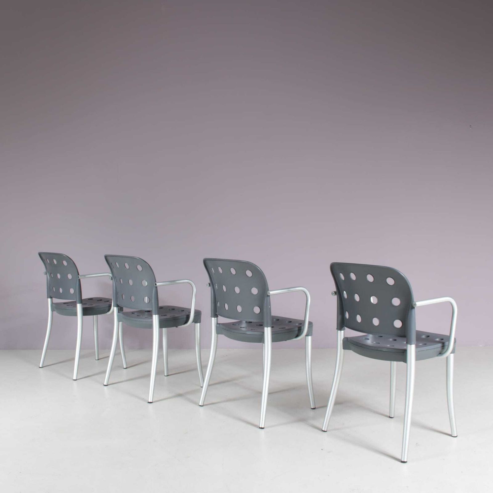 1980s Set Of 4 “Minni” Chais By Antonio Citterio For Halifax, Italy photo for sale