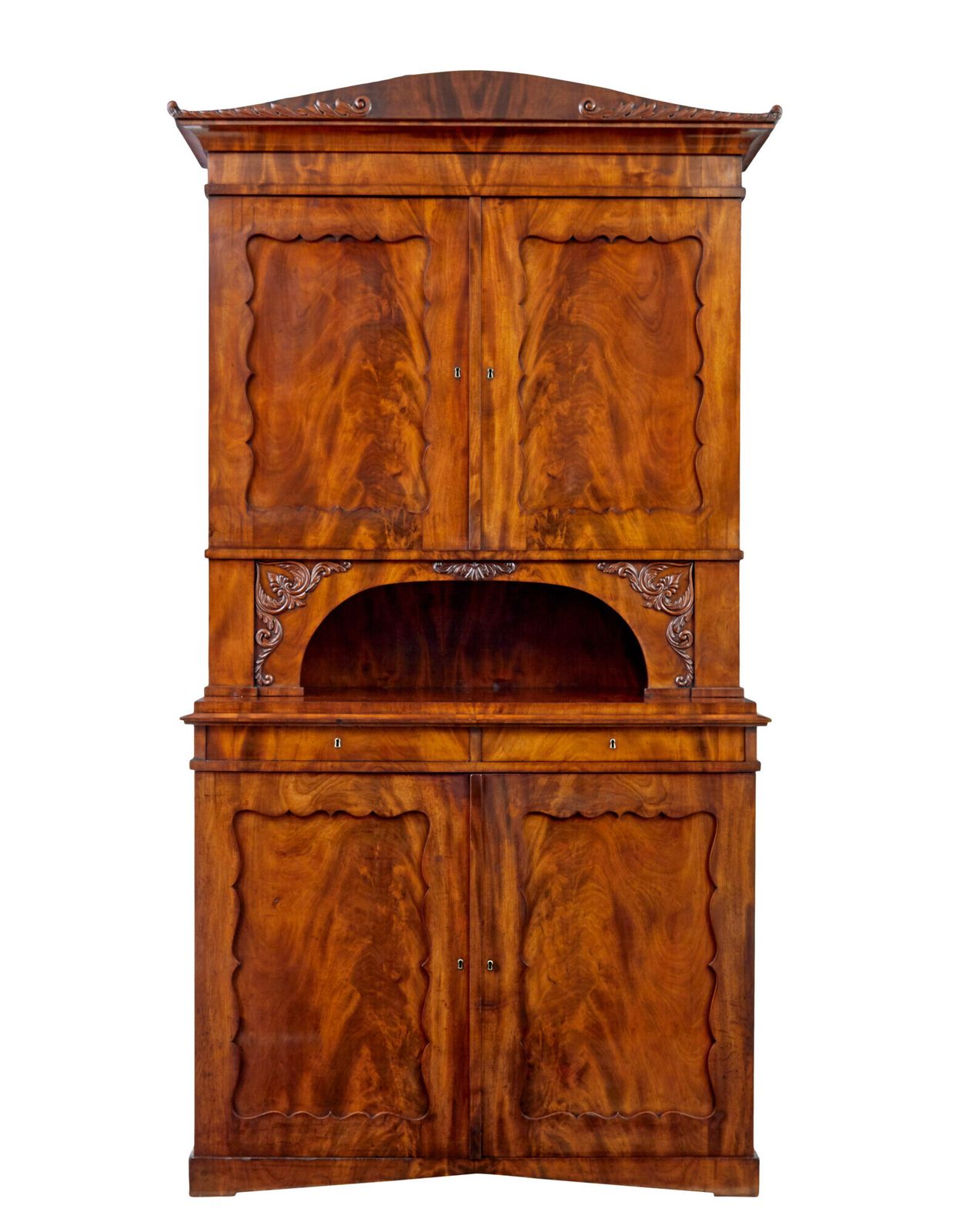 Empire Mid 19th Century Danish Flame Mahogany Cabinet