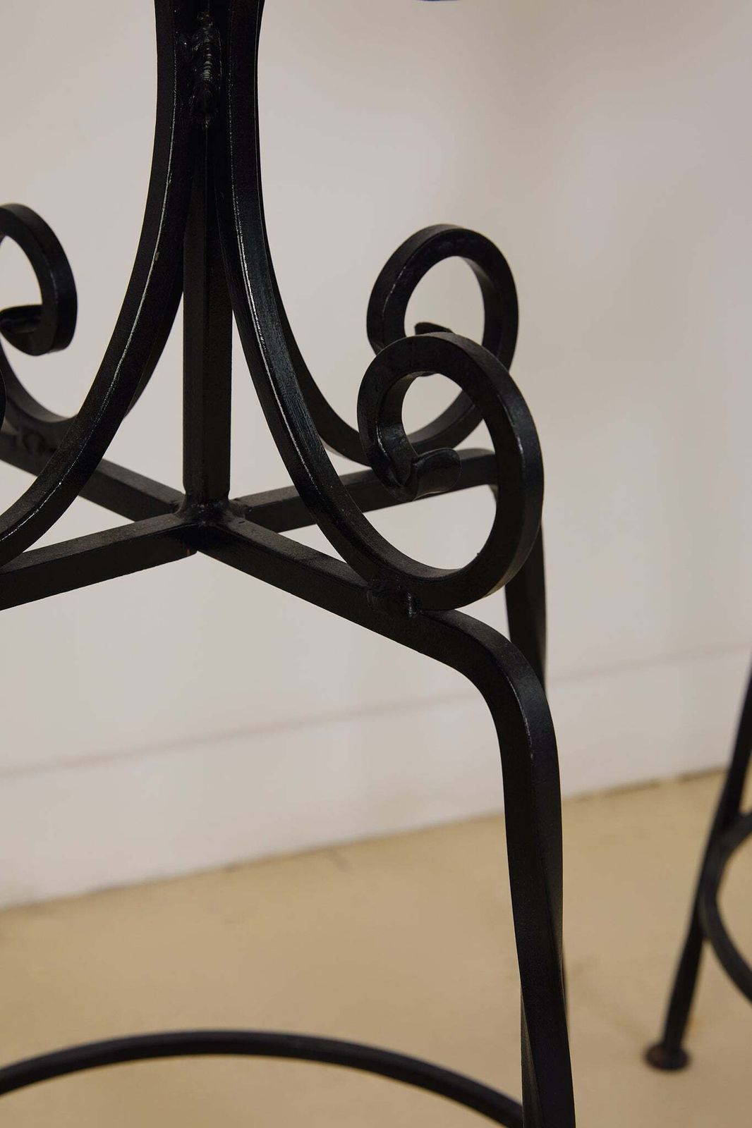 Furniture Set Of X4 French Art Deco Forged Bar Stools photo