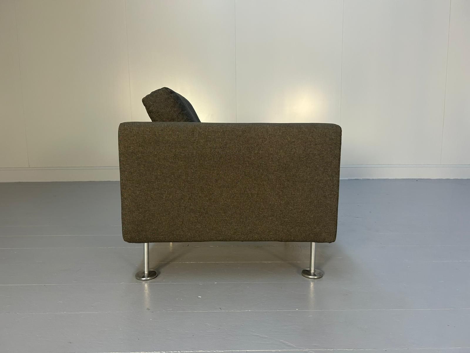 Vitra "Park" Armchair In Grey, Black And White Woven Fabric photo vinterior