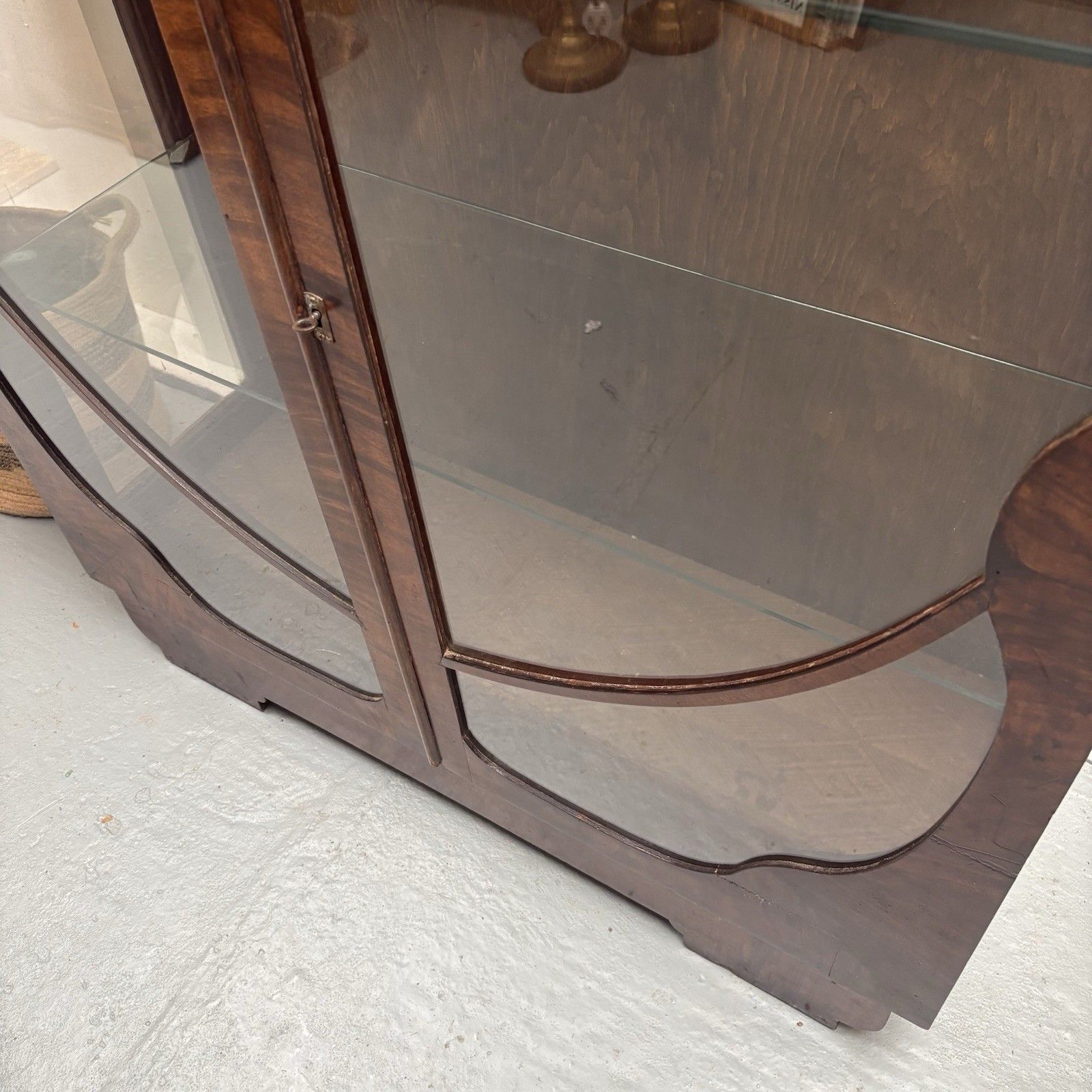 Furniture Stunning Art Nouveau Dark Walnut Gin Drinks Cabinet 1910 1920s photo