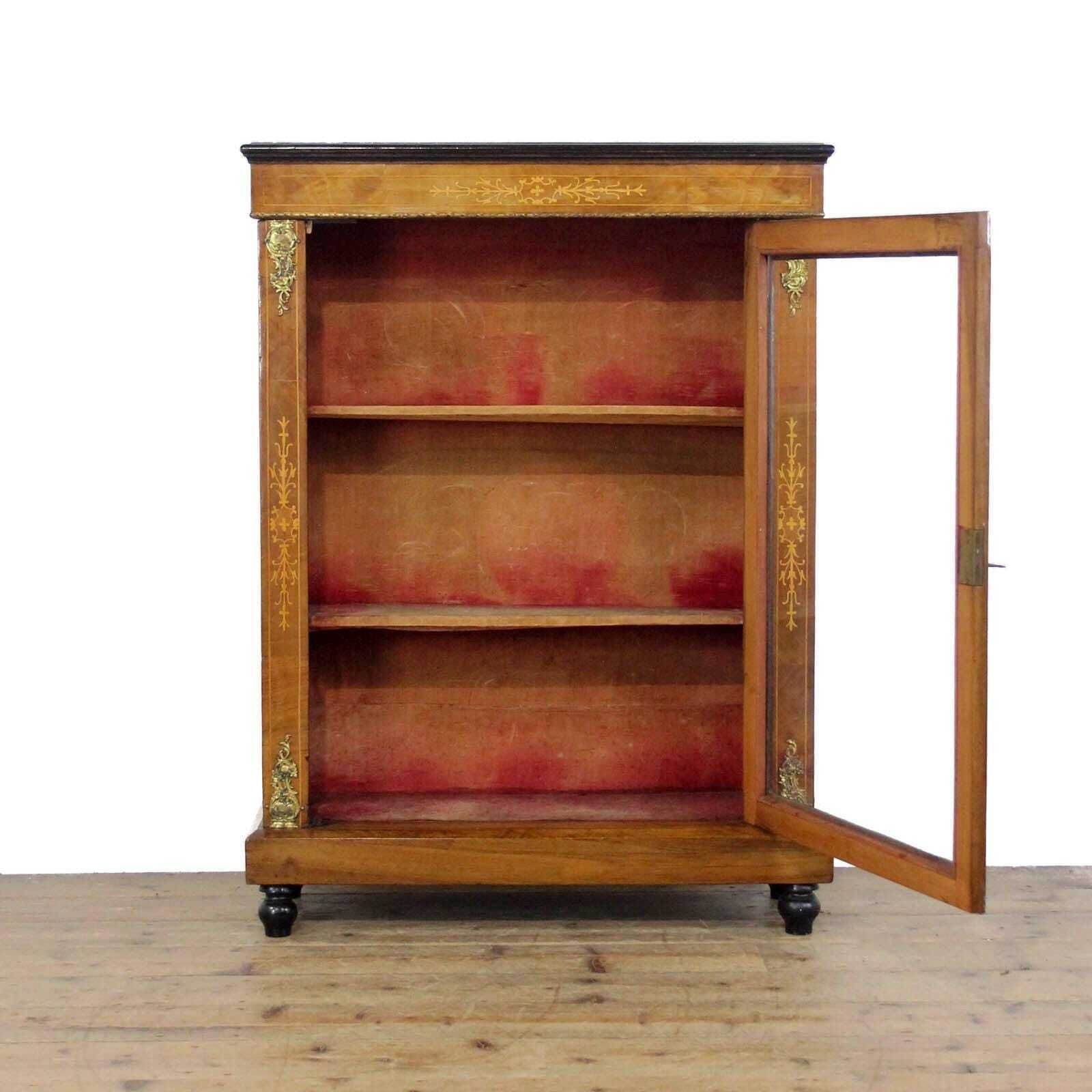 Antique Walnut Inlaid Pier Cabinet | Display Cabinet | Antique Cabinet | Antique Storage | Display Cabinet (M 6513) photo furniture