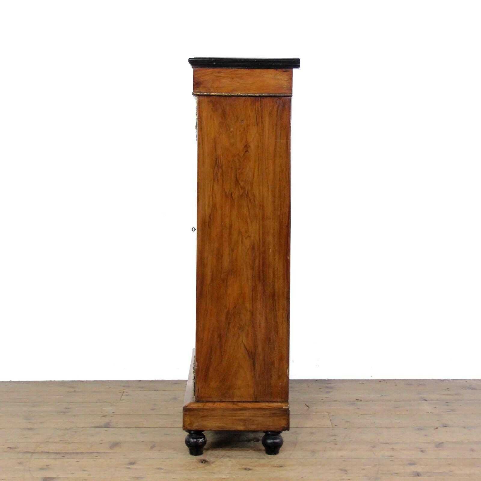 Antique Walnut Inlaid Pier Cabinet | Display Cabinet | Antique Cabinet | Antique Storage | Display Cabinet (M 6513) photo Furniture