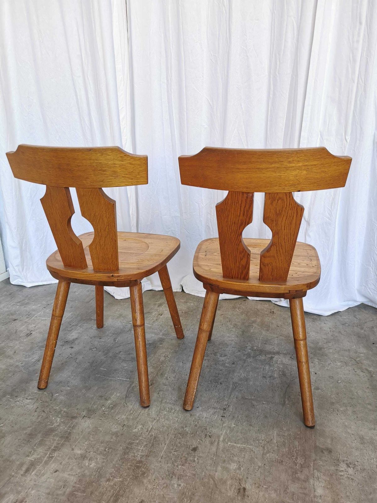 Furniture Vintage Wooden Dining Chairs By Ruko Sessel Alois Koller | Tyrolean Farmhouse Austrian Style 1970s photo