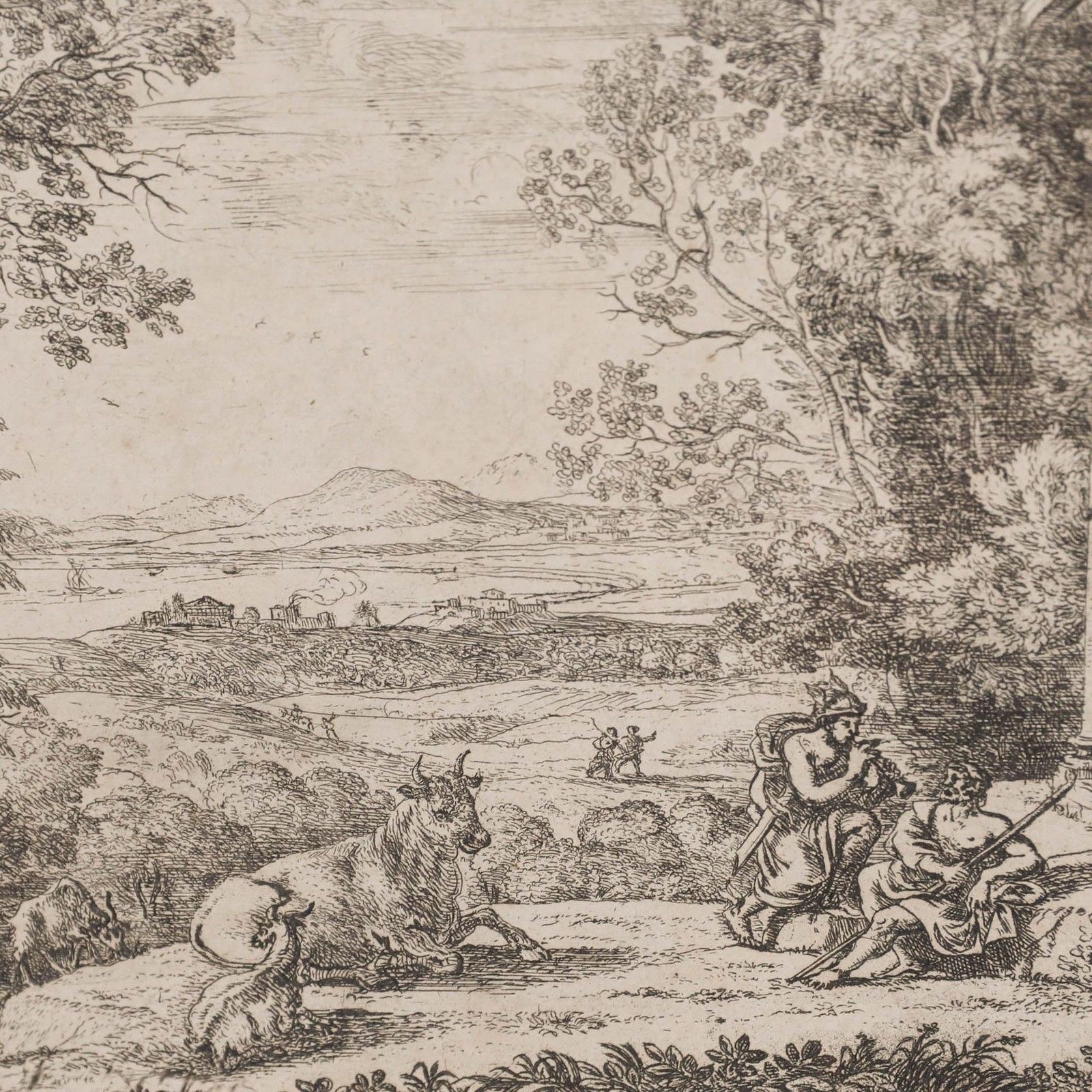 Claude Le Lorrain (1600 1682) Framed 18th Century Etching, Mercury And Argus photo Art