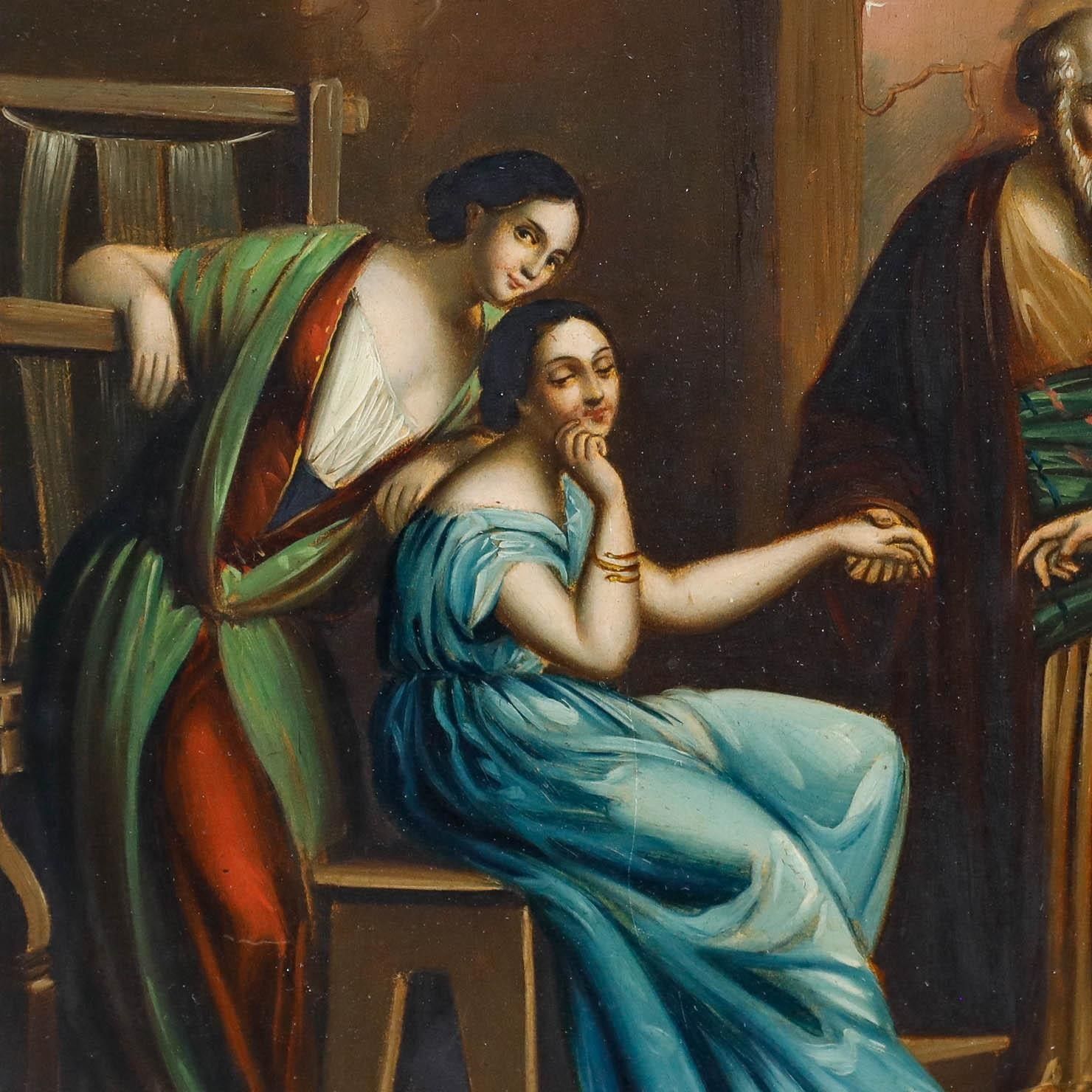 Fine 19th Century Oil The Betrothal photo 595.0