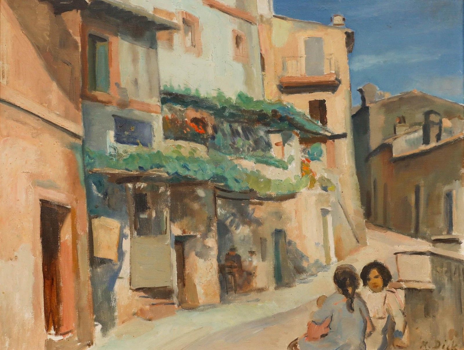 Karl Theophil Dick (1884 1967) Mid 20th Century Oil, Palestina photo furniture