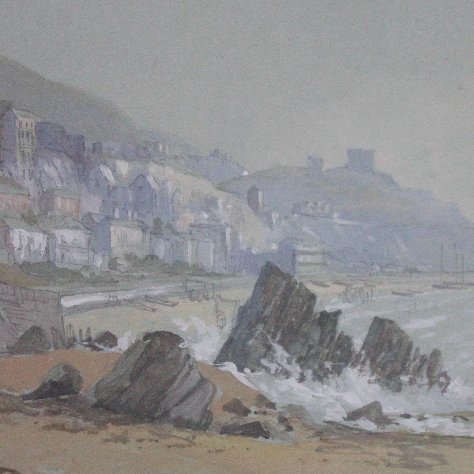 Frederick Clarke (Fl.1834 1870)  19thc Watercolour, Ventnor From The West Sands photo 450.0