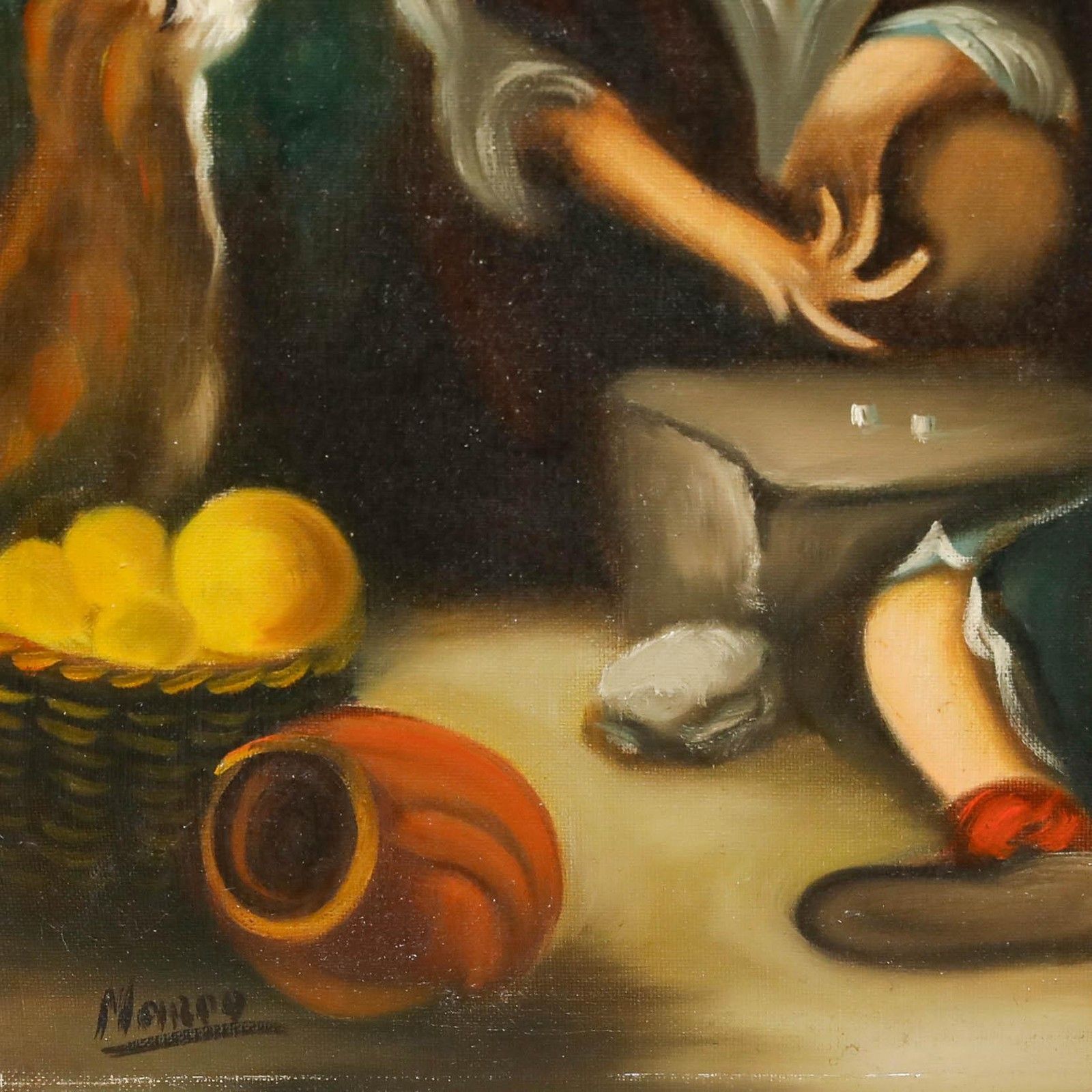 After Bartolome Esteban Murillo Early 20th Century Oil, Playing Dice photo vinterior