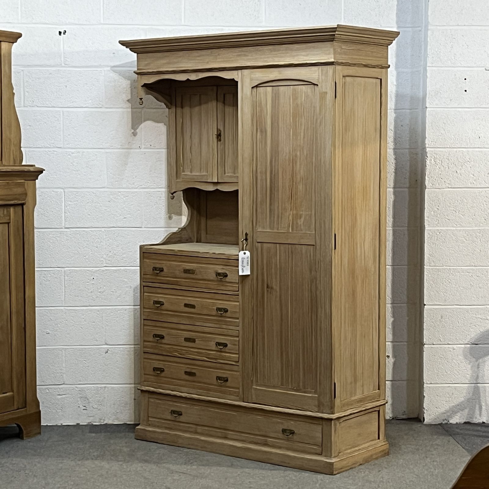 Very Quirky Antique Pine Cupboard Unit With Drawers (Partially Dismantles) photo for sale