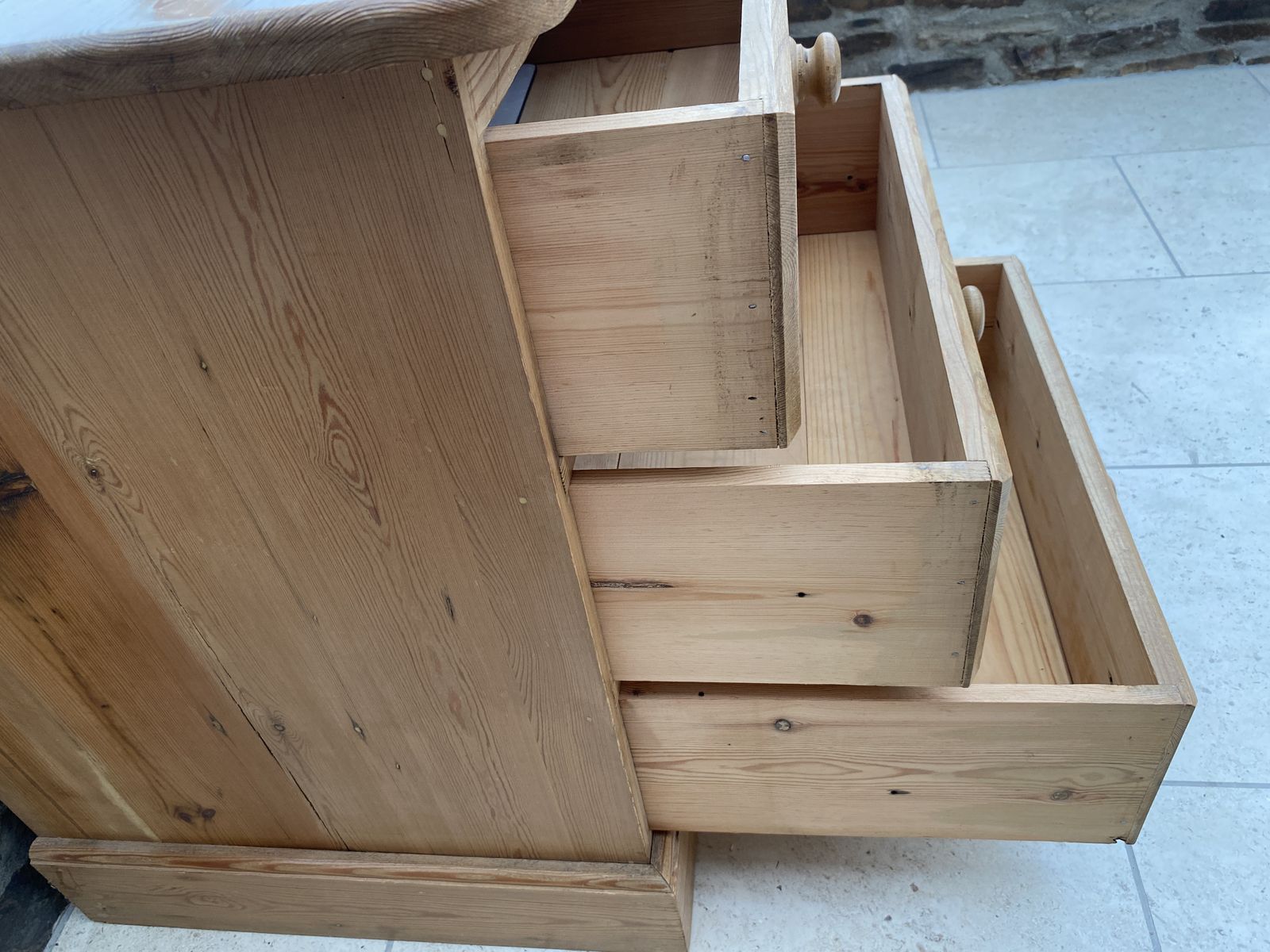 175.0 Reduced.  Vintage Pine  Dresser/Desk  Handmade For Ourselves Over 50  Years Ago From Reclaimed Canadian Redwood Pine. photo