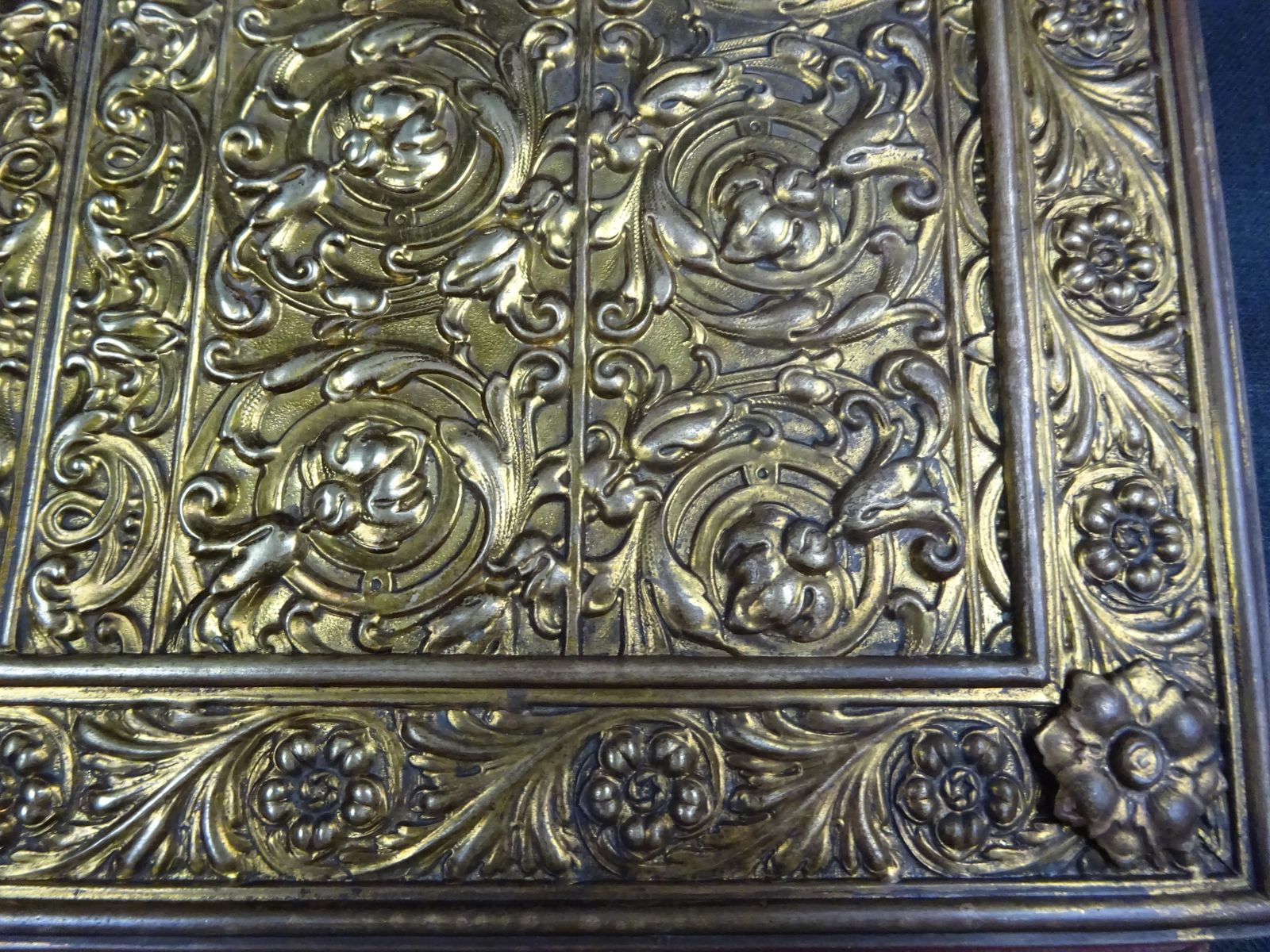 Art Nouveau Brass And Leather Writing Desk Blotter Portfolio C1900 photo buy
